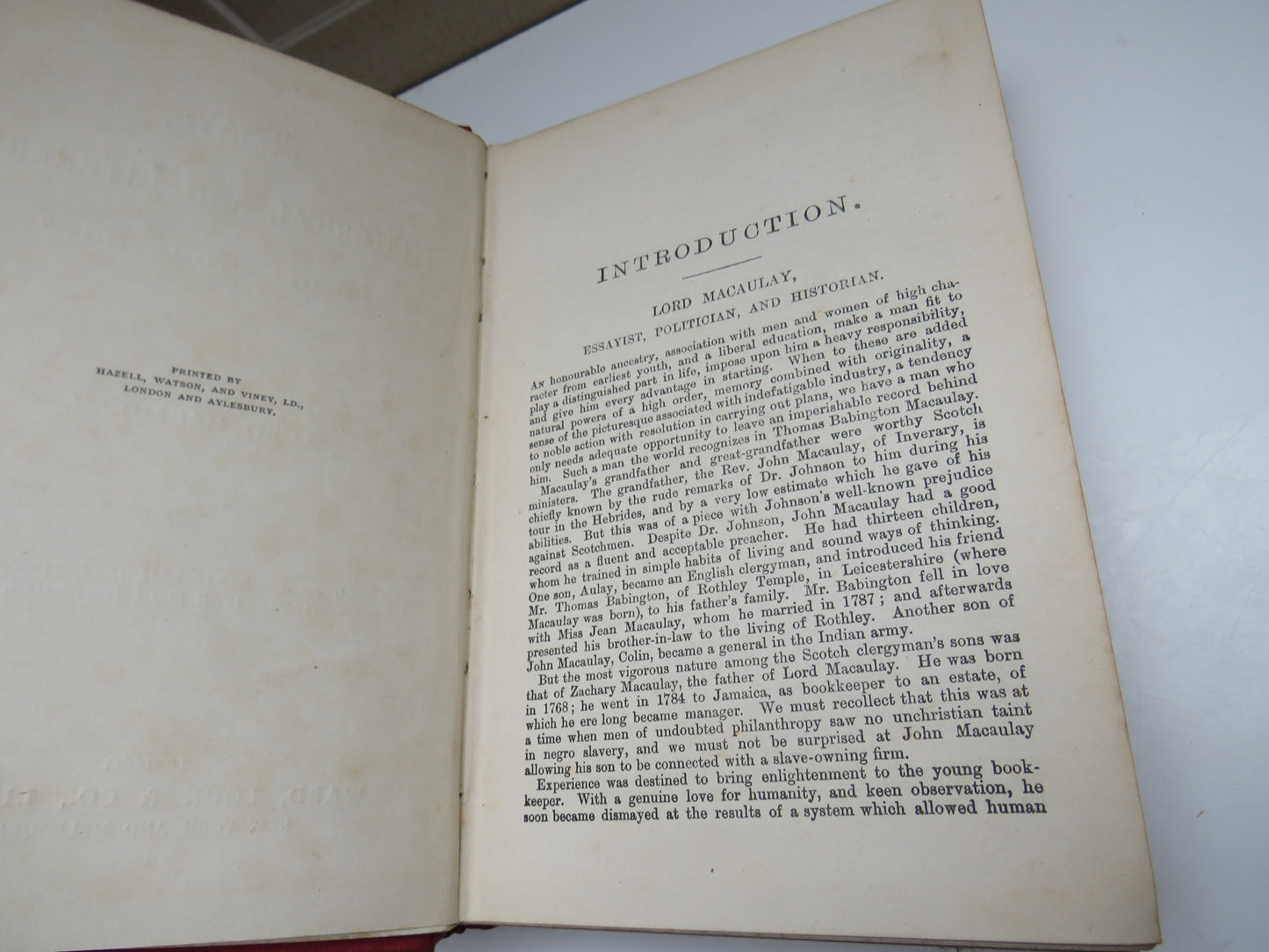 Essays Historical and Literary From The Edinburgh Review By Lord Macaulay