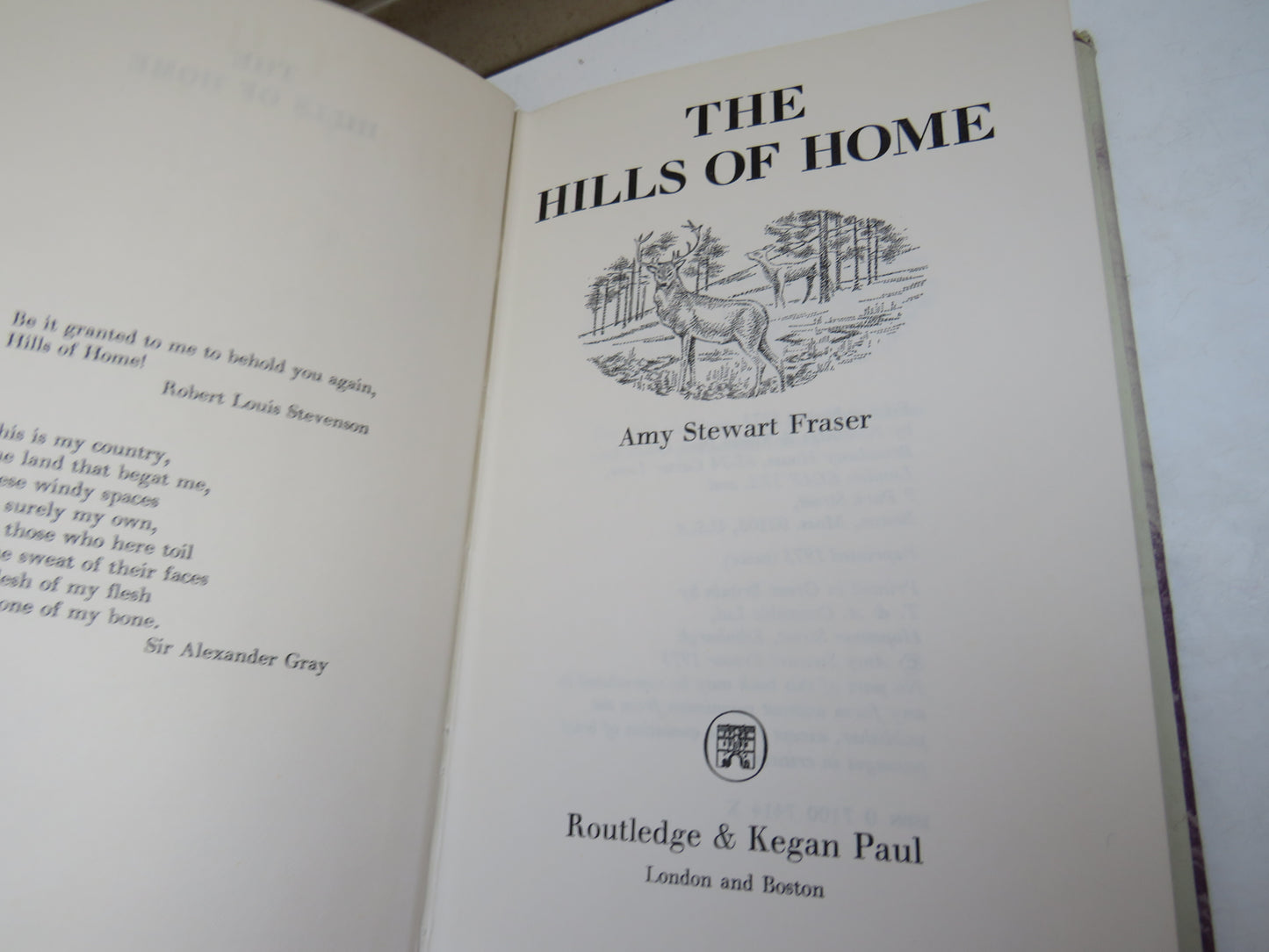 The Hills of Home By Amy Stewart Fraser 1973