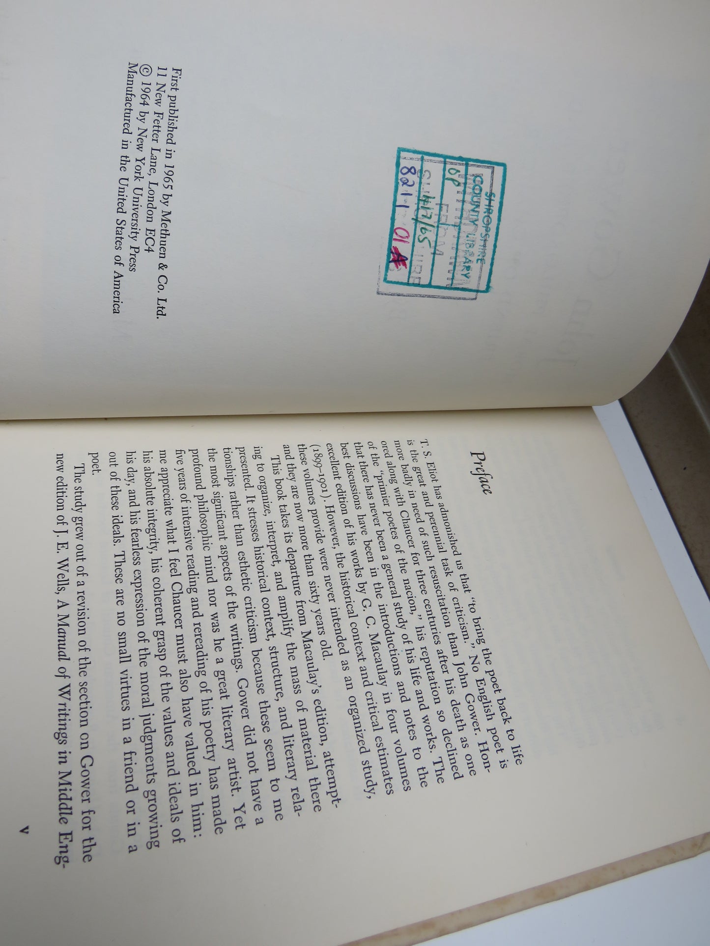 John Gower Moral Philosopher and Friend of Chaucer By John H. Fisher 1965