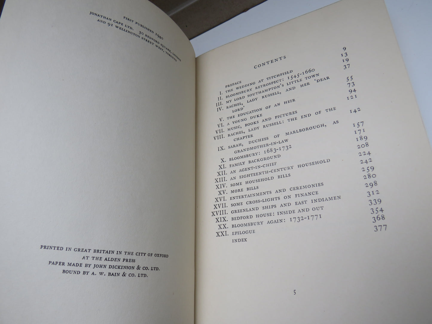 The Russells In Bloomsbury 1669-1771 By Gladys Scott Thomson 1940 1st Edition