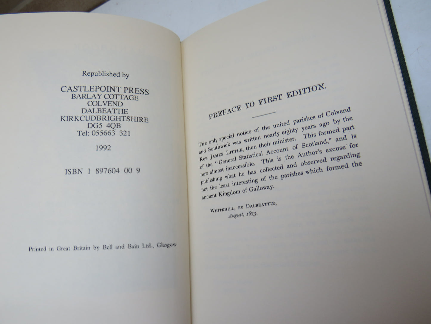 Handbook of The United Parishes of Colvend and Southwick By W. R. M'Diarmid 2nd Ed 1895 - 1992 Reprint