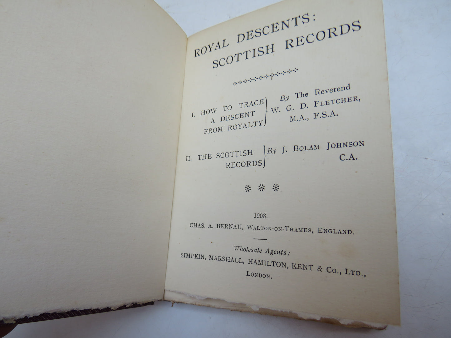 Royal Descents: Scottish Records I. How To Trace A Descent From Royalty II. The Scottish Records 1908