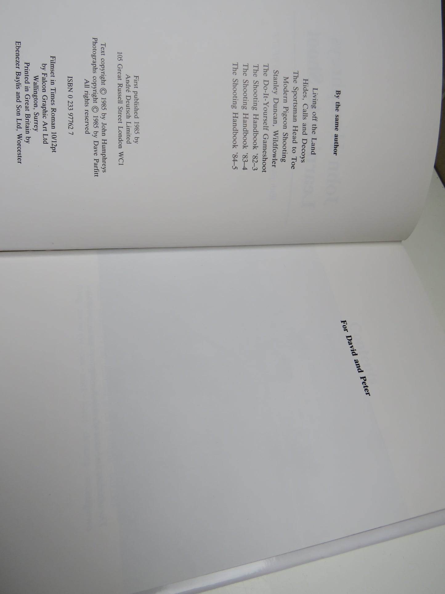 John Humphreys Learning To Shoot With Photographs By Dave Perfitt 1985