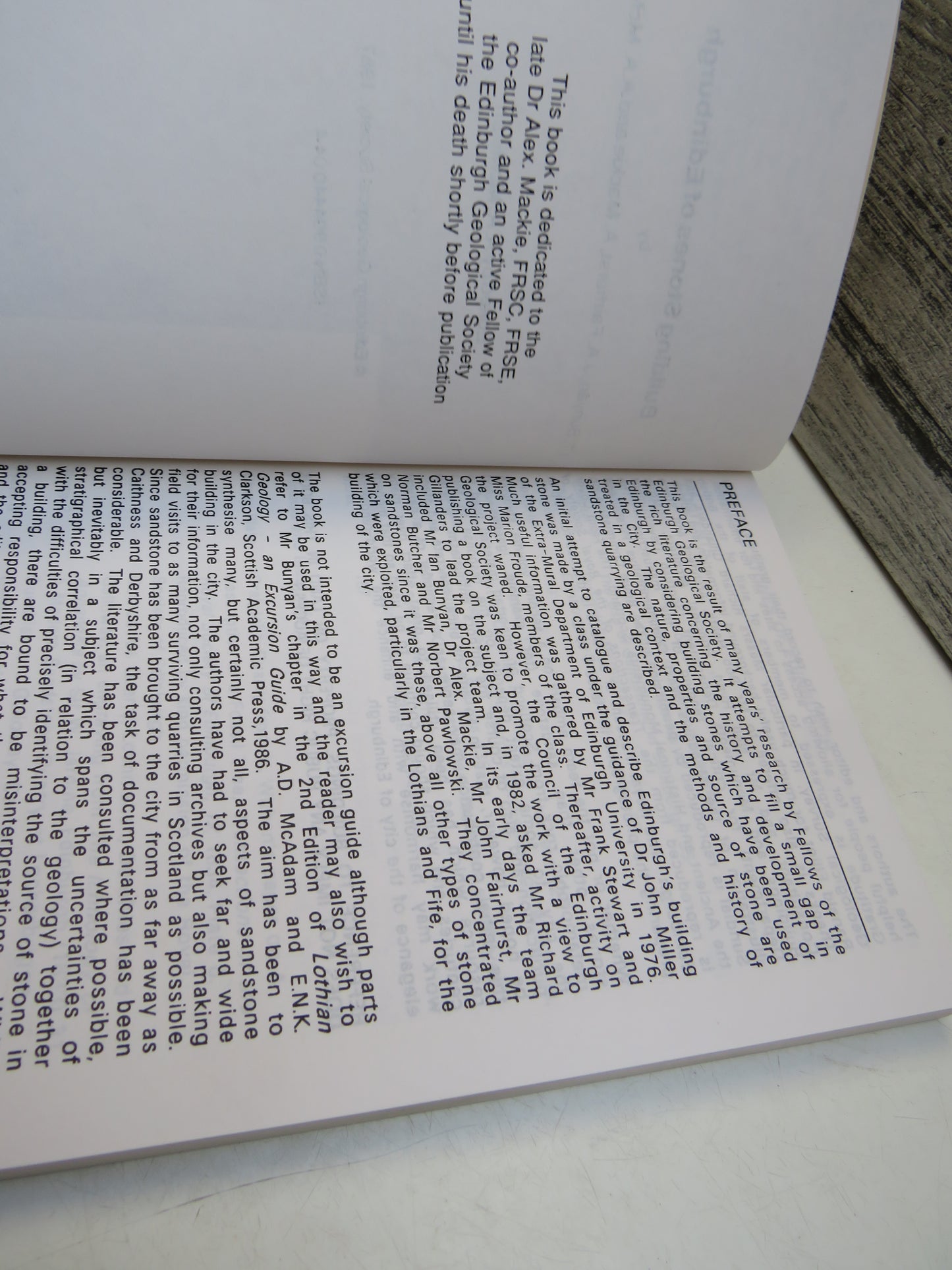 Building Stones of Edinburgh By I.T. Bunyan, J.A. Fairhurst, A .Mackie and A.A. McMillan 1987
