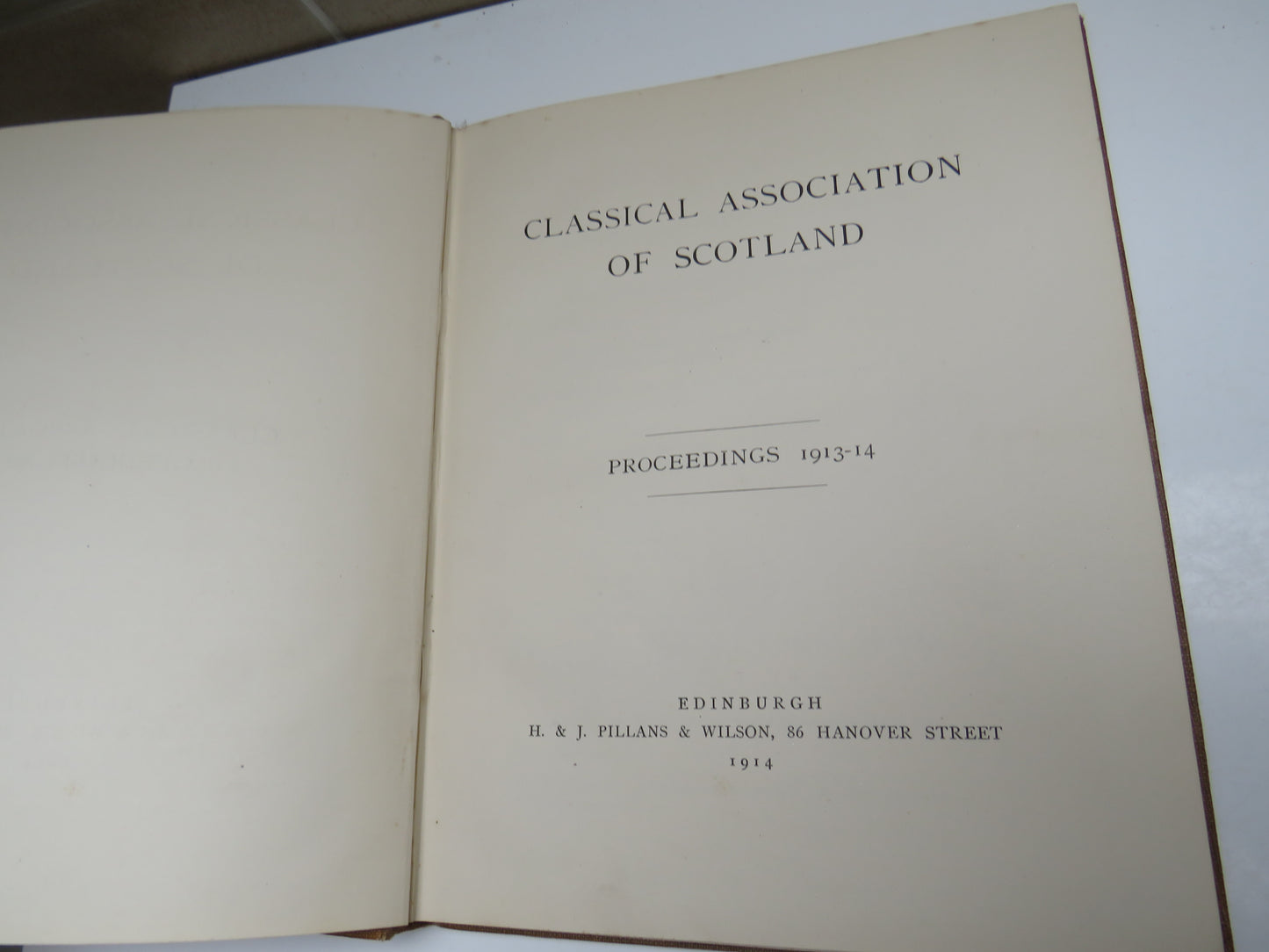 Classical Association of Scotland Proceedings 1913-14, 1914