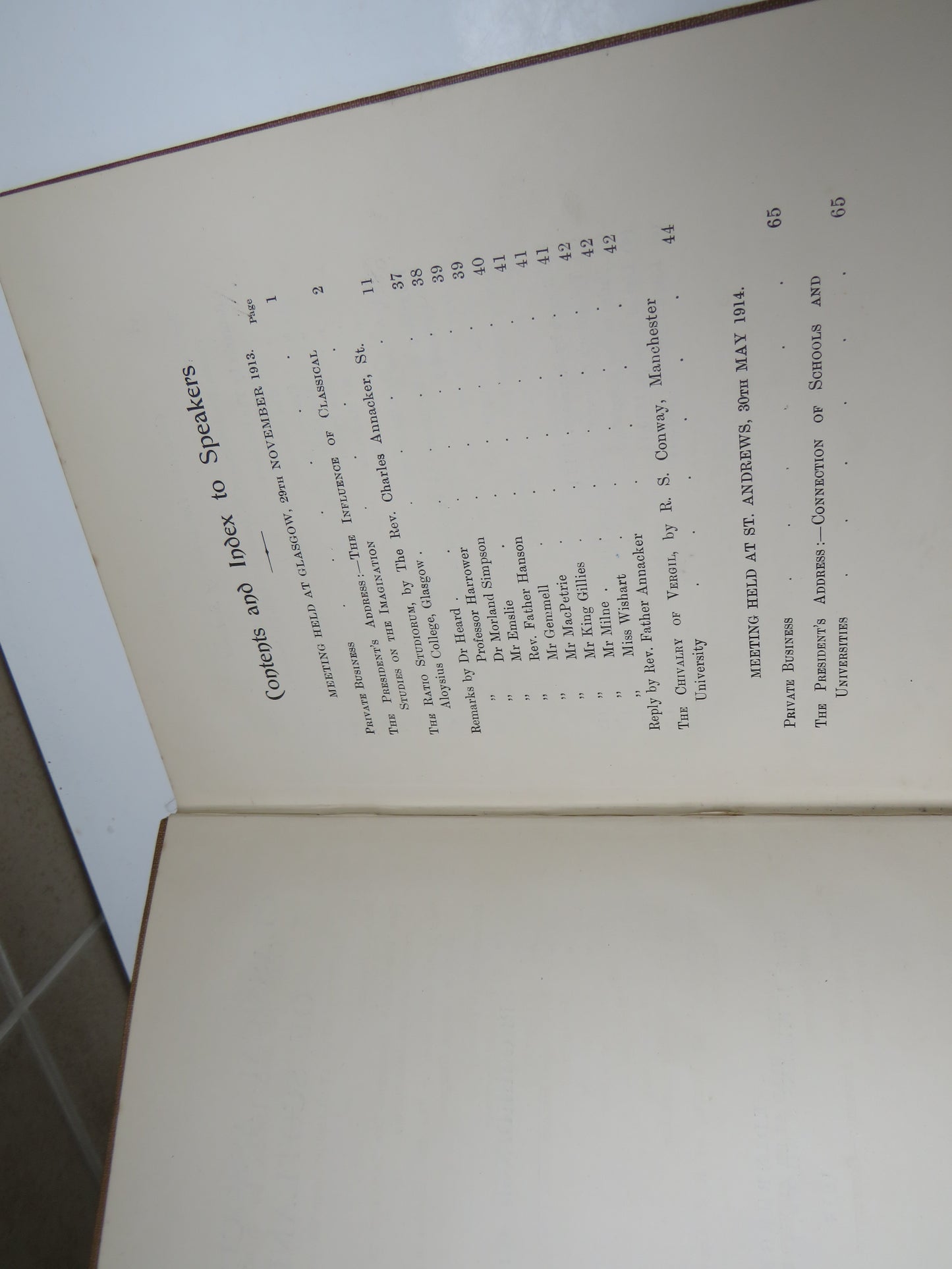 Classical Association of Scotland Proceedings 1913-14, 1914