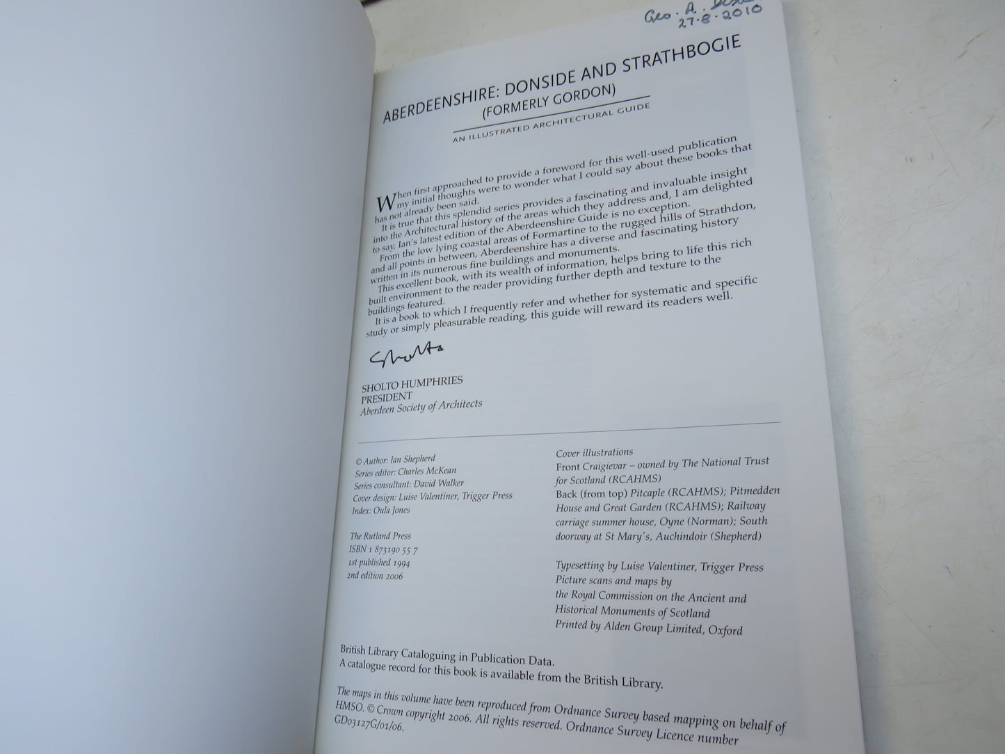 Aberdeenshire Donside and Strathbogie An Illustrated Architectural Guide By Ian Shepherd 2006