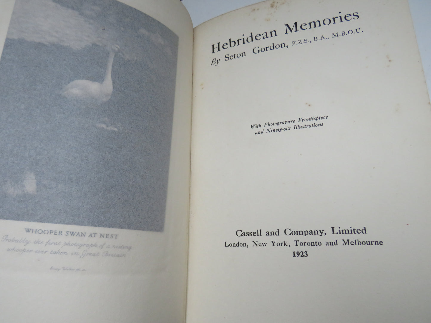 Hebridean Memories By Seton Gordon With Photogravure Frontispiece and Ninety-Six Illustrations 1923