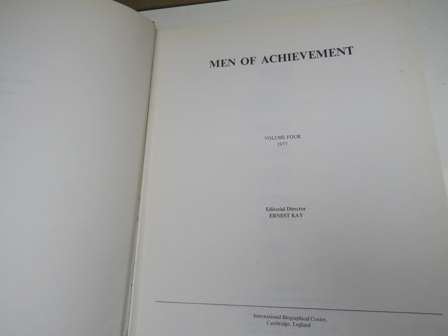 Men of Achievement Volume Four 1977