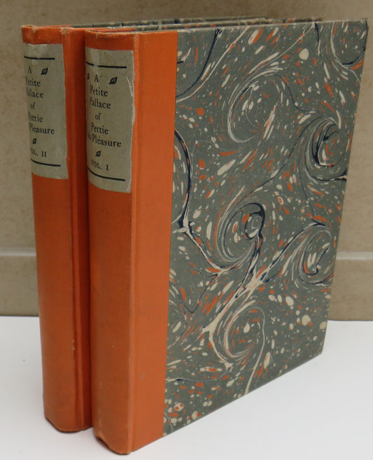 A Petite Pallace of Pettie His Pleasure Edited By Professor I. Gollanncz 1908 Vol I & II
