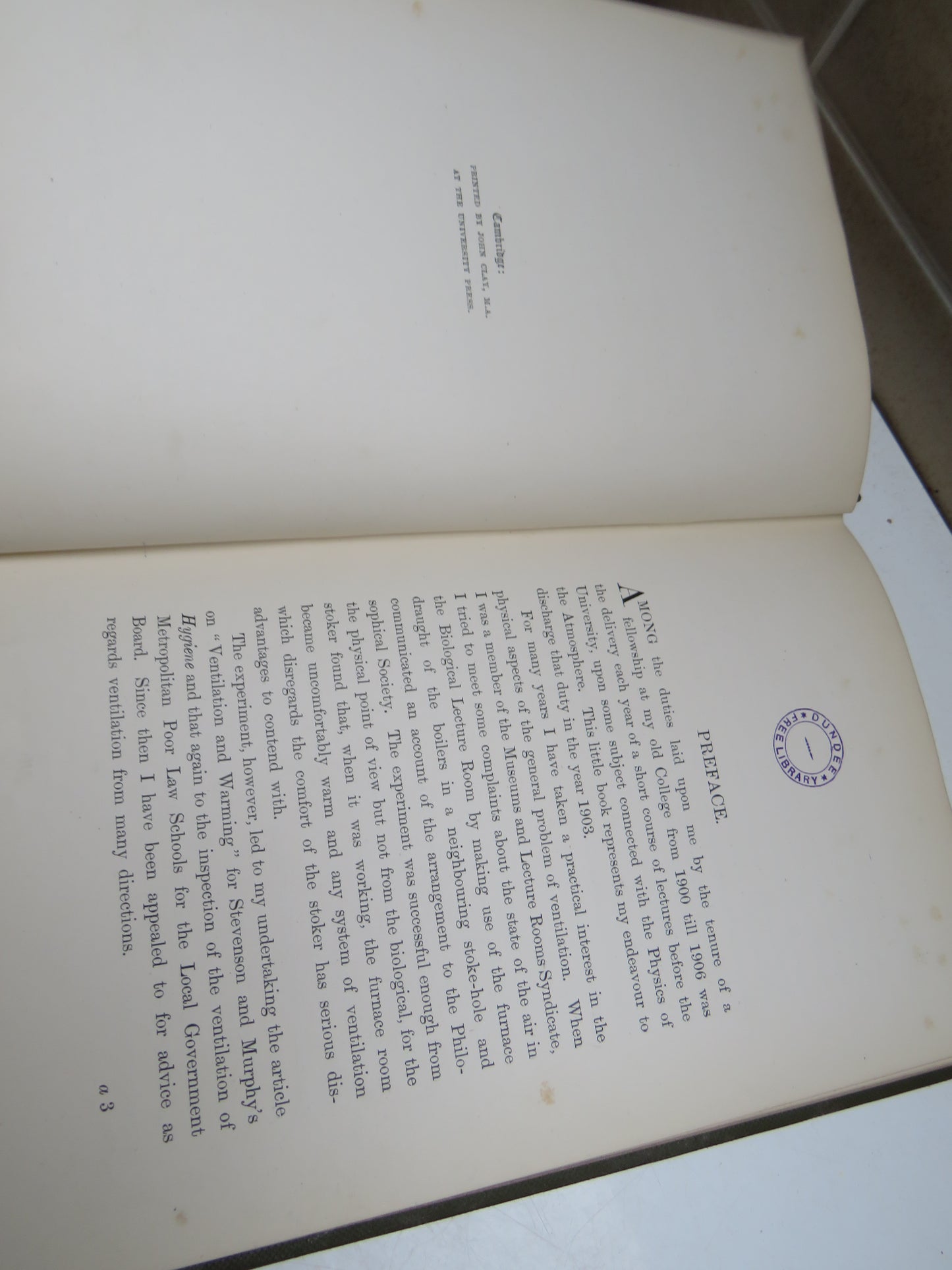 Air Currents and The Laws of Ventilation By W. N. Shaw 1907 Antique Book