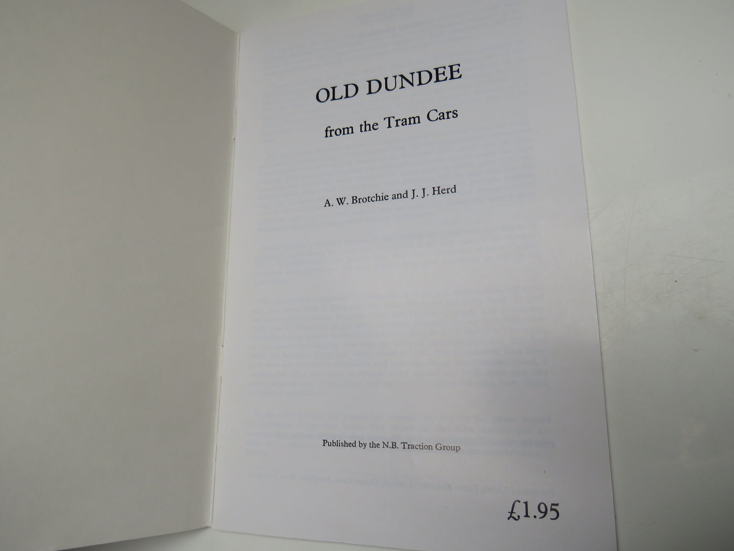 Old Dundee From The Tram Cars by A.W. Brotchie and J.J. Herd 1988