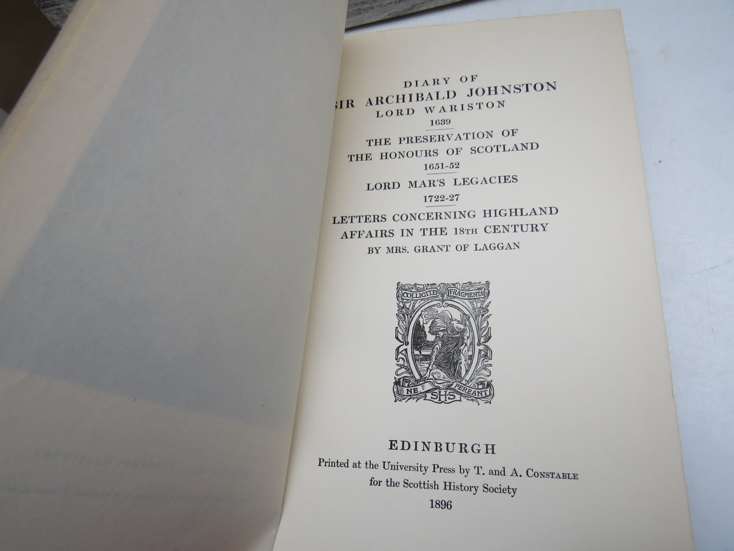 Publications of the Scottish History Society, Wariston's Diary and Other Papers, Volume 26, 1896