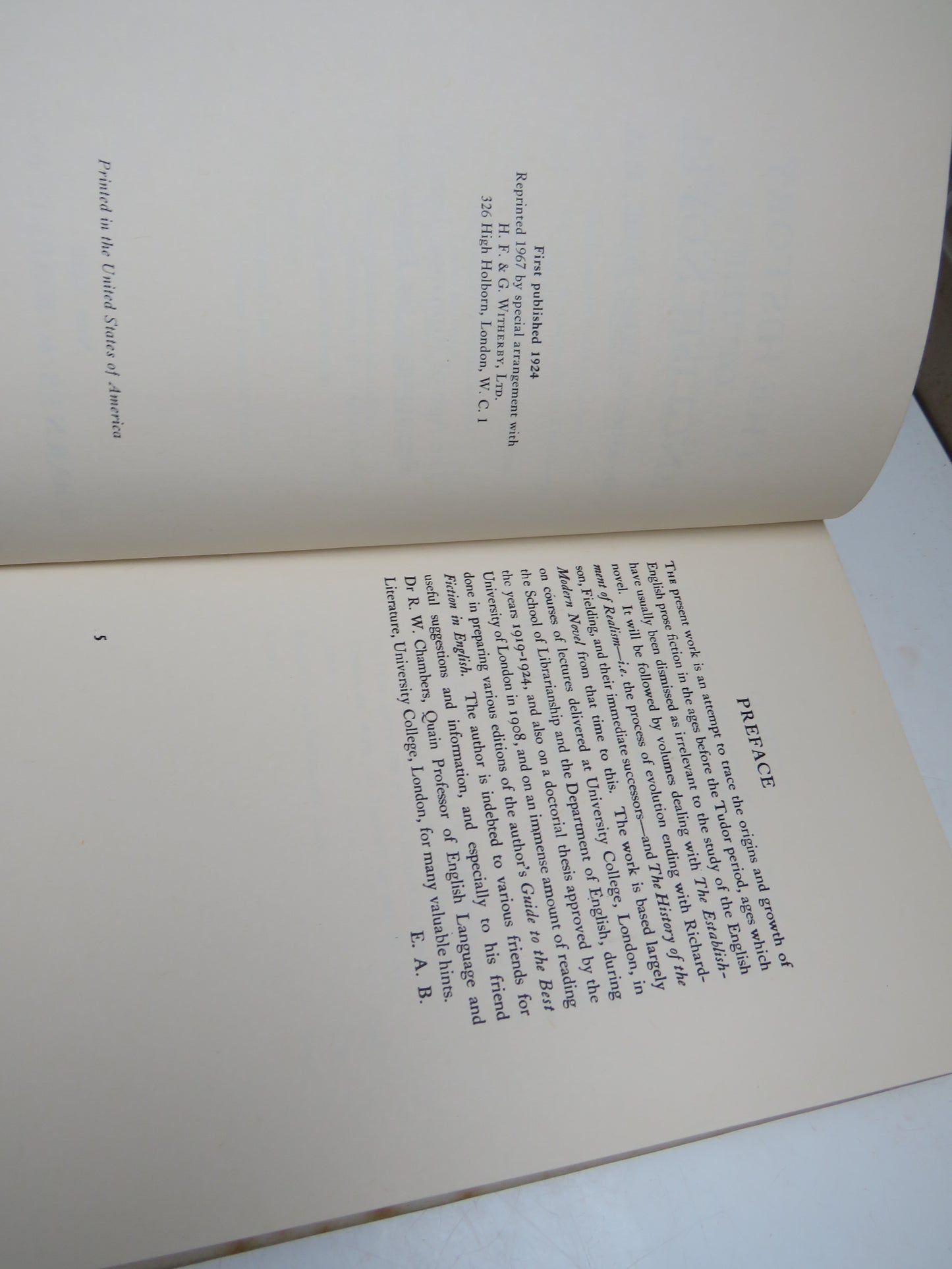 The History of the English Novel By Ernest A. Baker Volume I The Age of Romance 1967