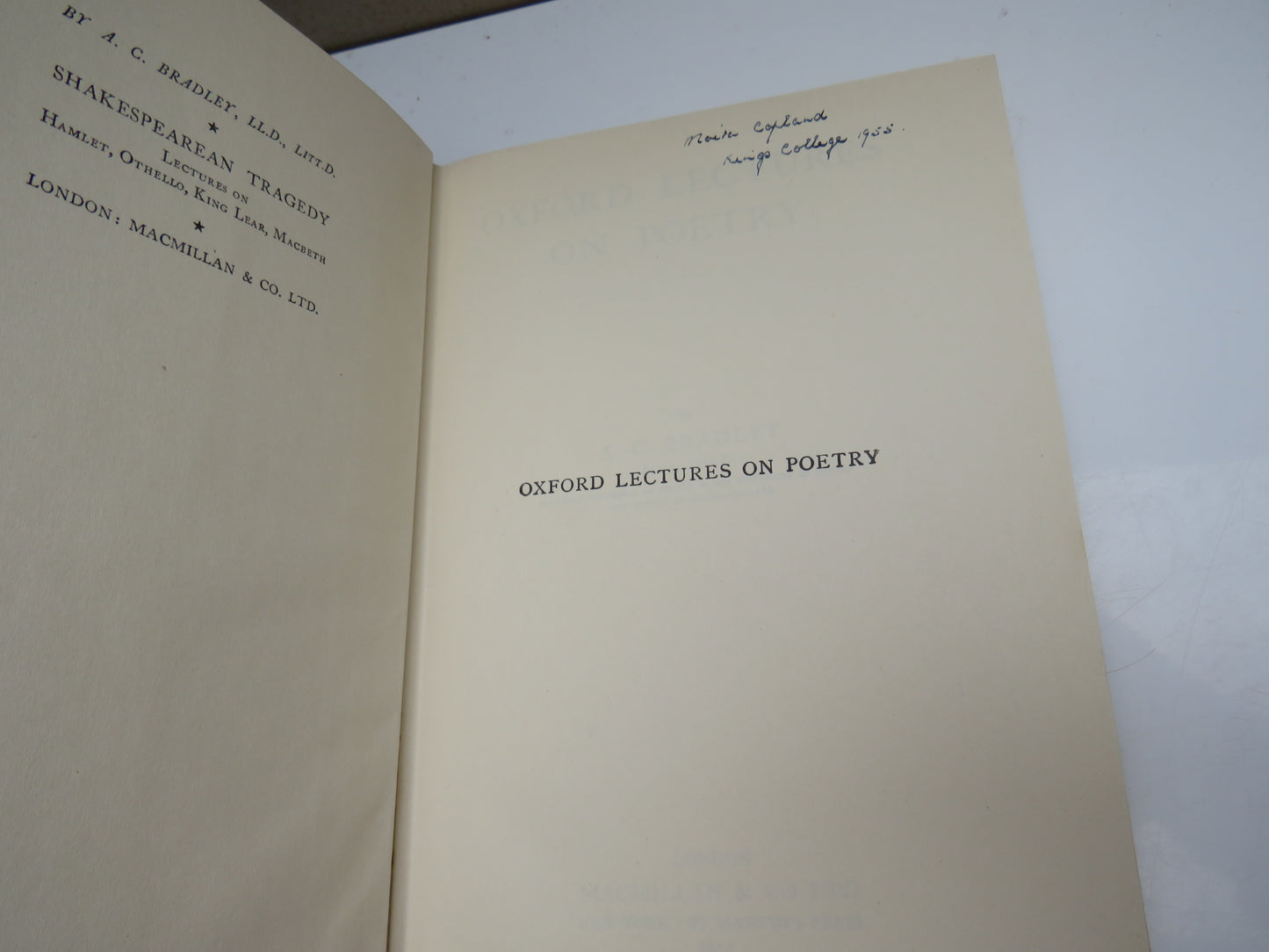 Oxford Lectures on Poetry by A. C. Bradley, 1955