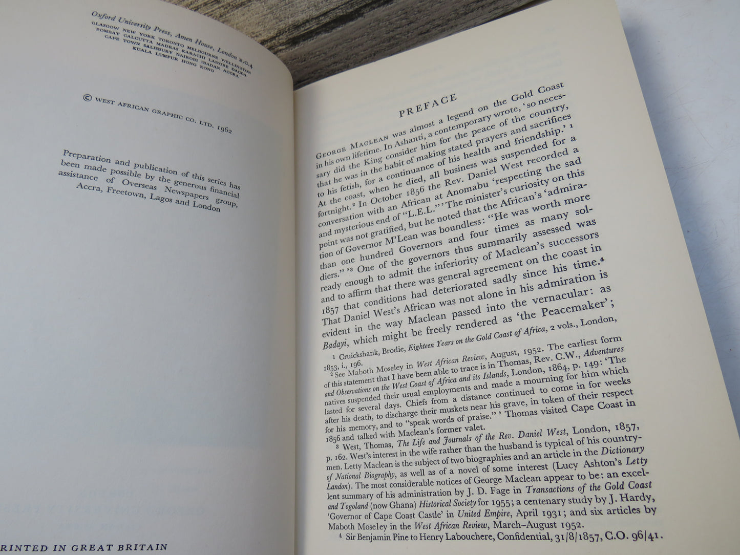 Maclean Of The Gold Coast The Life and Times of George Maclean 1801-1847 By G.E. Metcalfe 1962