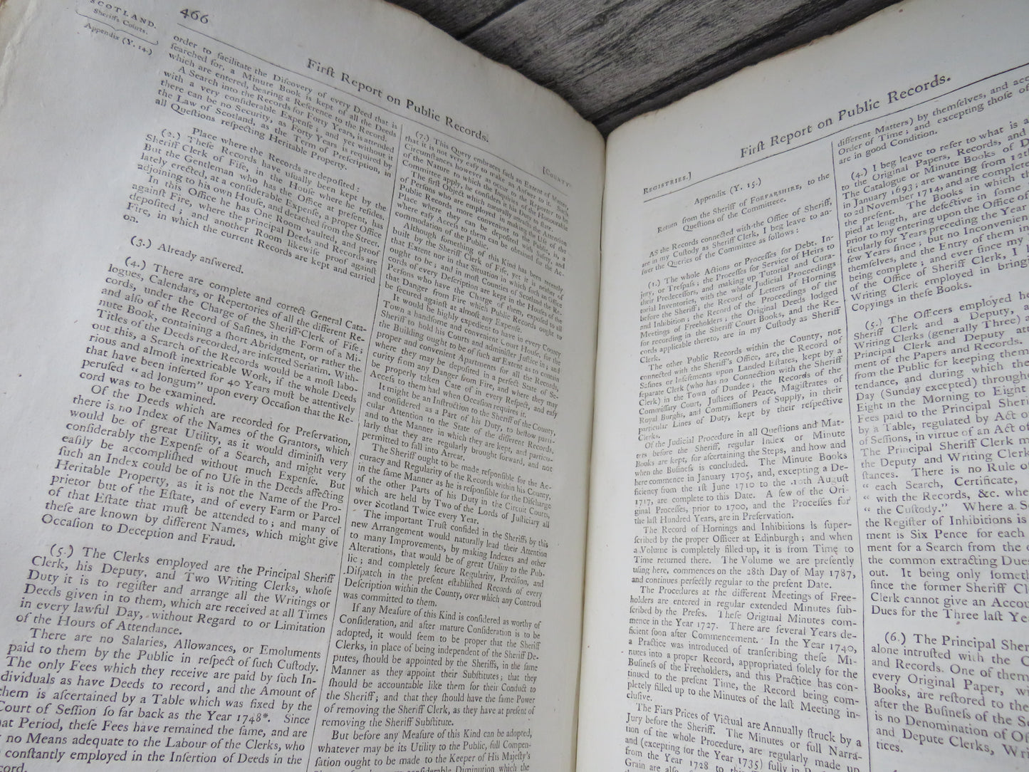 Reports From The Select Committee Appointed To Inquire Into The State of Public Records of the Kingdom Ordered By The House of Commons to be Printed 4th July 1800 For Office Use of The Sheriff's Court of Stirlingshire