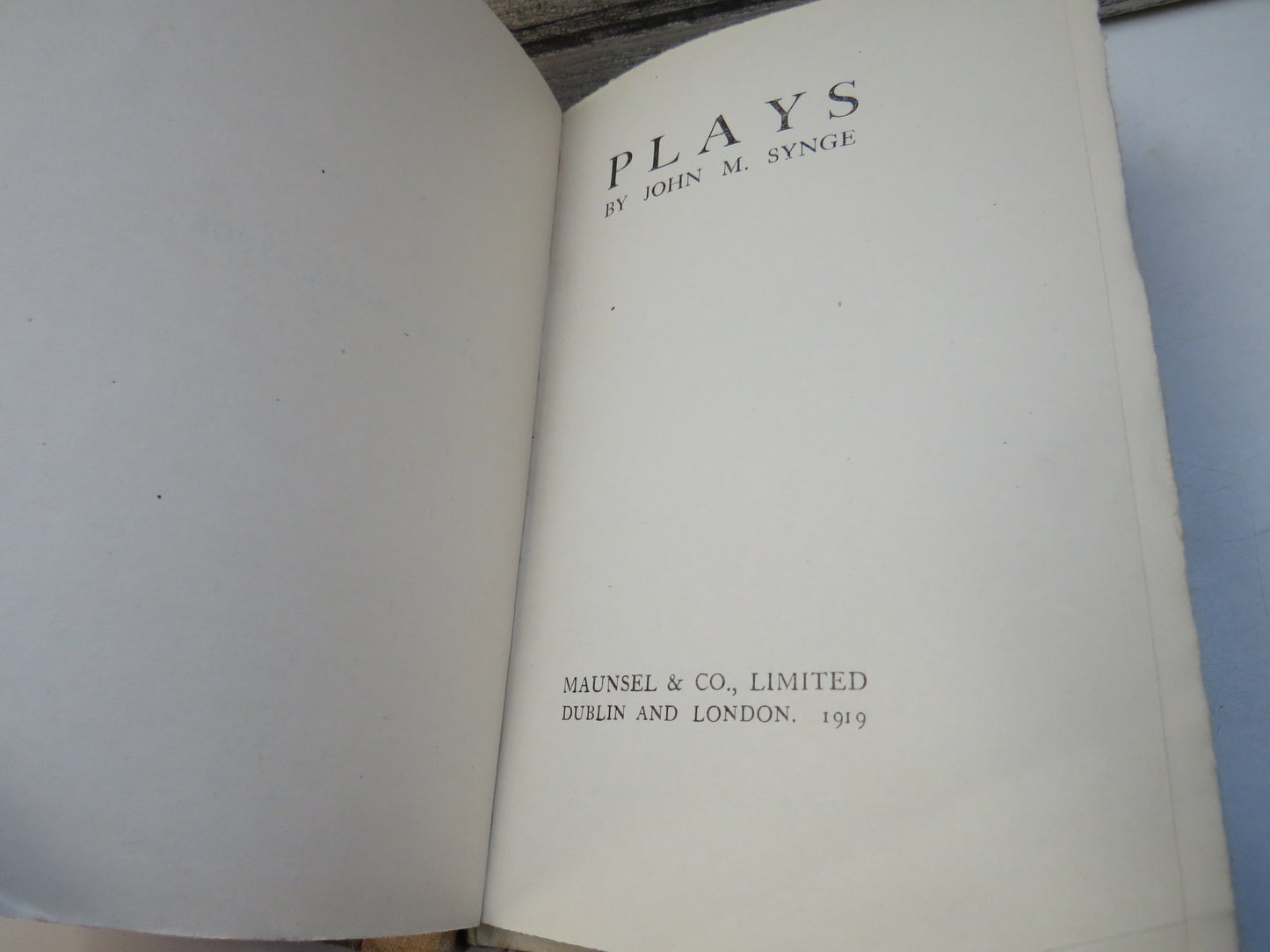 Plays By John M. Synge 1919
