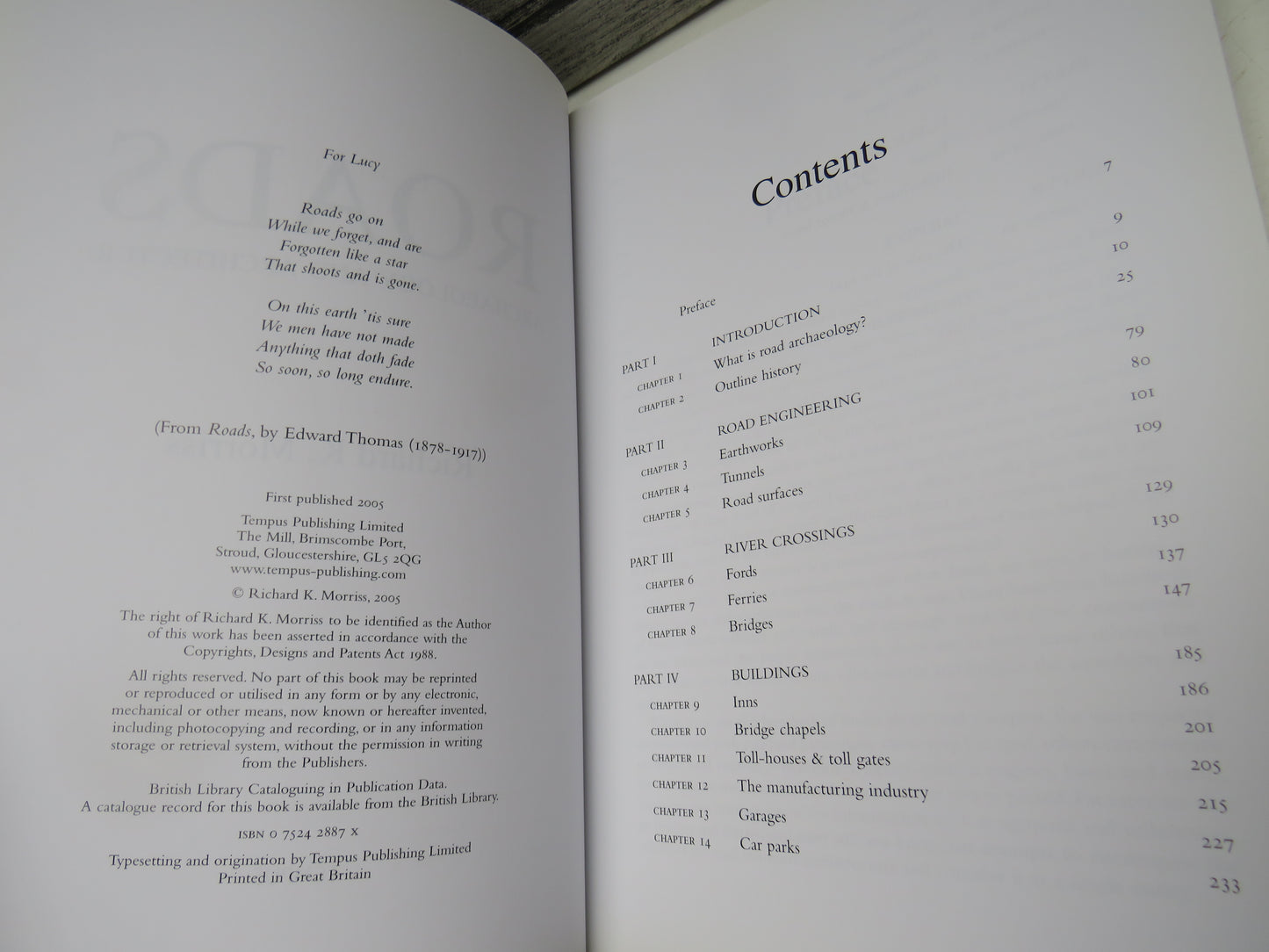 Roads Archaeology and Architecture By Richard K. Morriss 2005