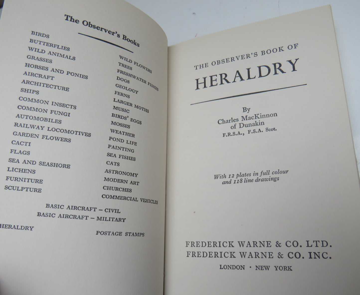 The Observer's Book of Heraldry by Charles MacKinnon of Dunakin, 1968