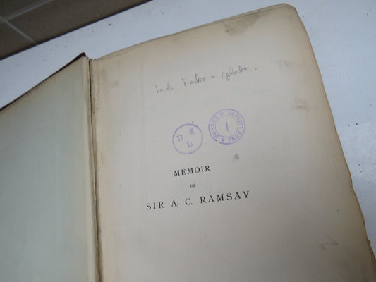 Memoir of Sir Andrew Crombie Ramsay By Sir Archibald Geikie 1895 Antique Book
