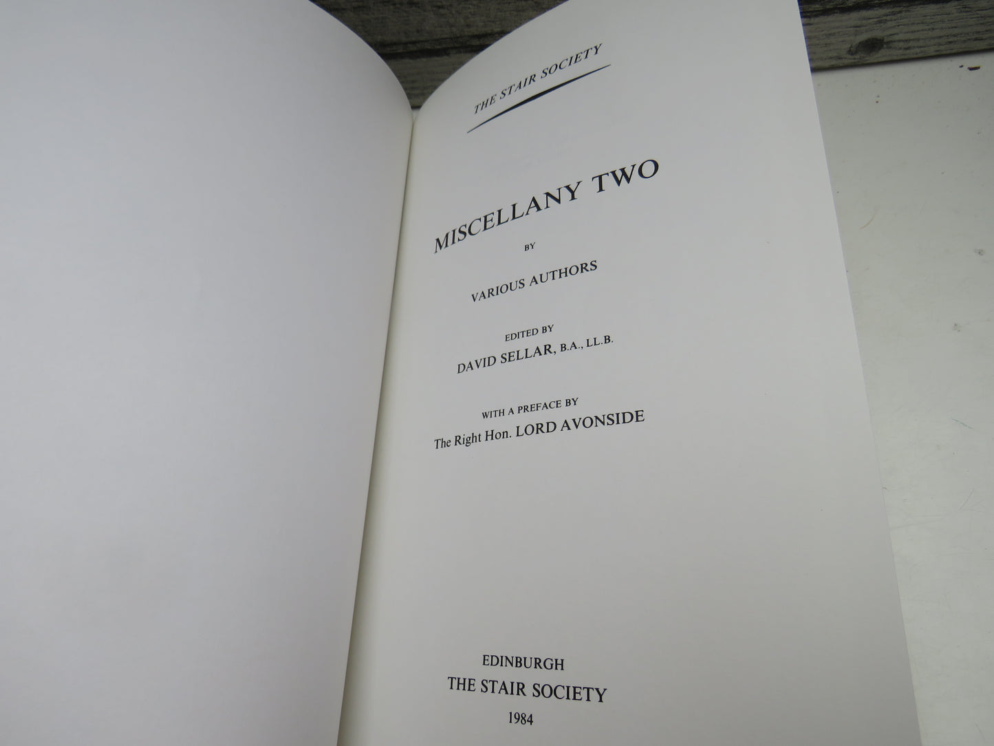 Miscellany Two By Various Authors The Stair Society 1984