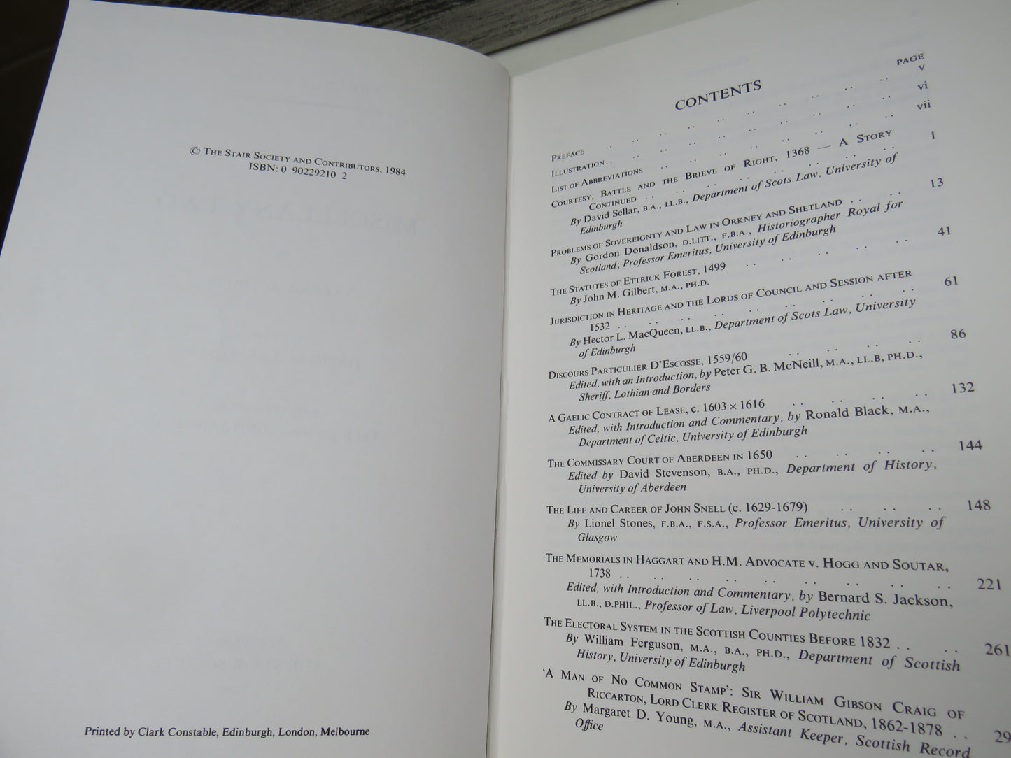 Miscellany Two By Various Authors The Stair Society 1984