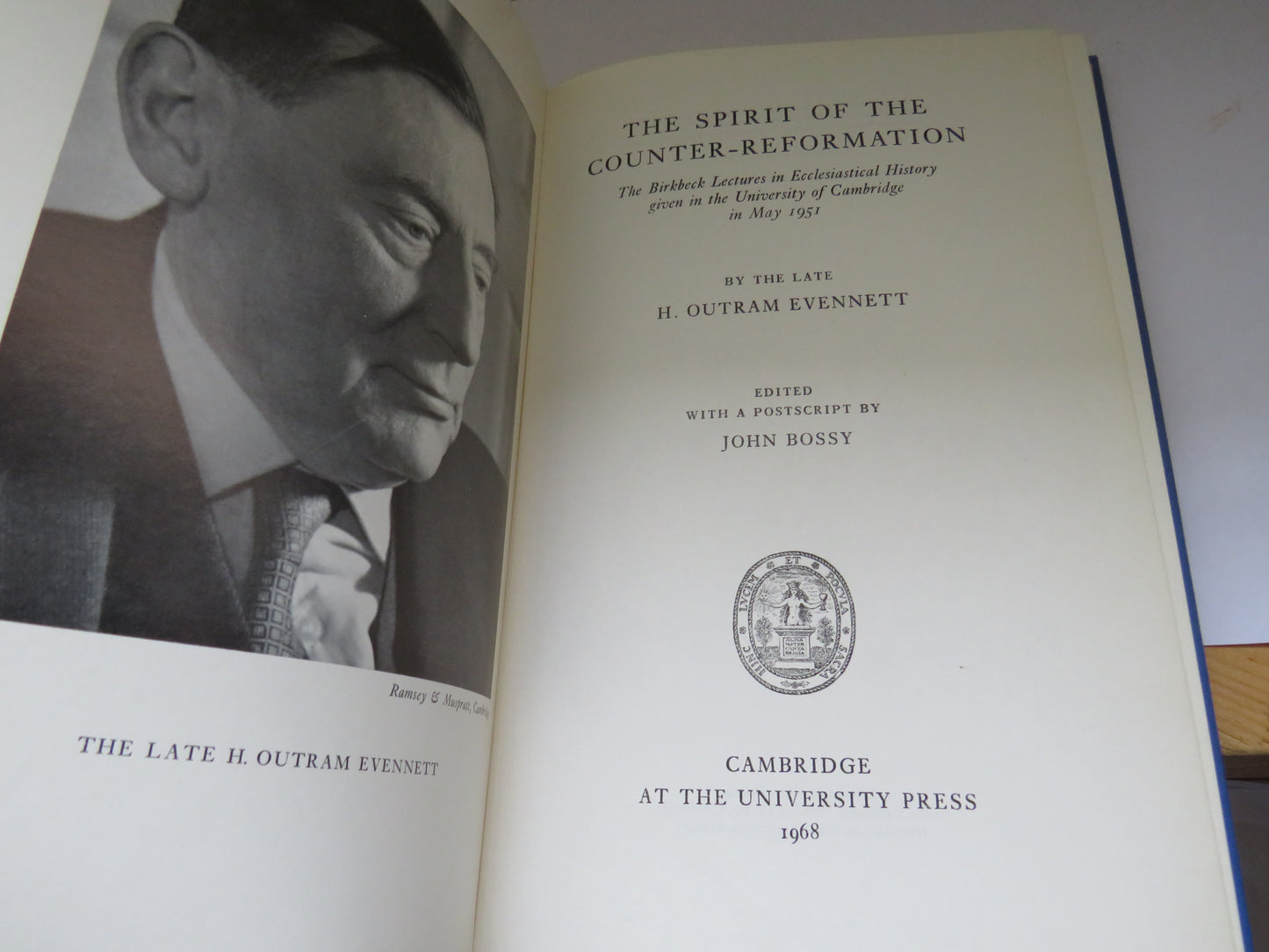 The Spirit of the Counter-Reformation The Birkbeck Lectures In Ecclesiastical History Given In The University of Cambridge In May 1951 by The Late H. Outram Evennett 1968