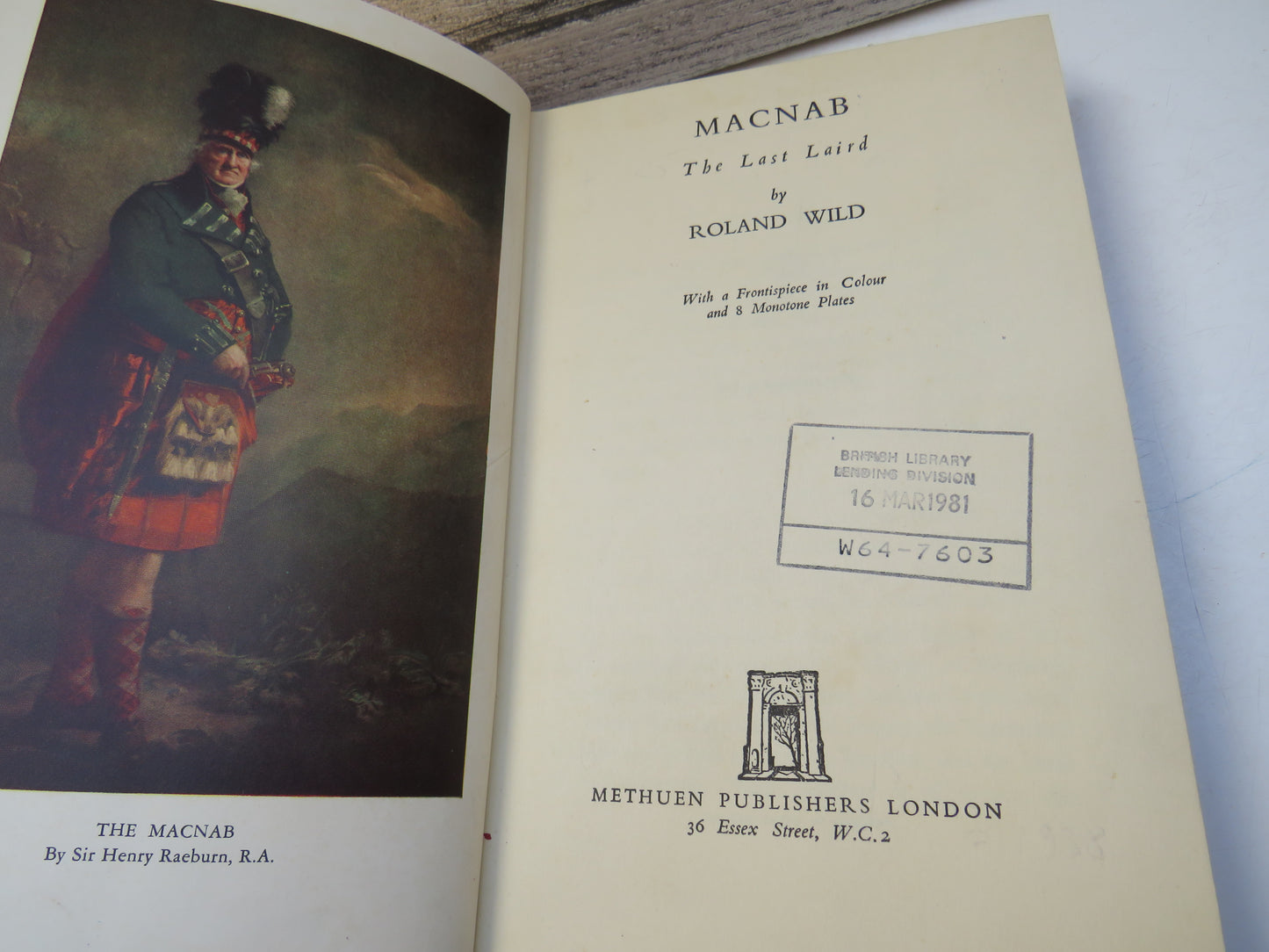 MACNAB The Last Laird By Roland Wild 1938 1st Edition