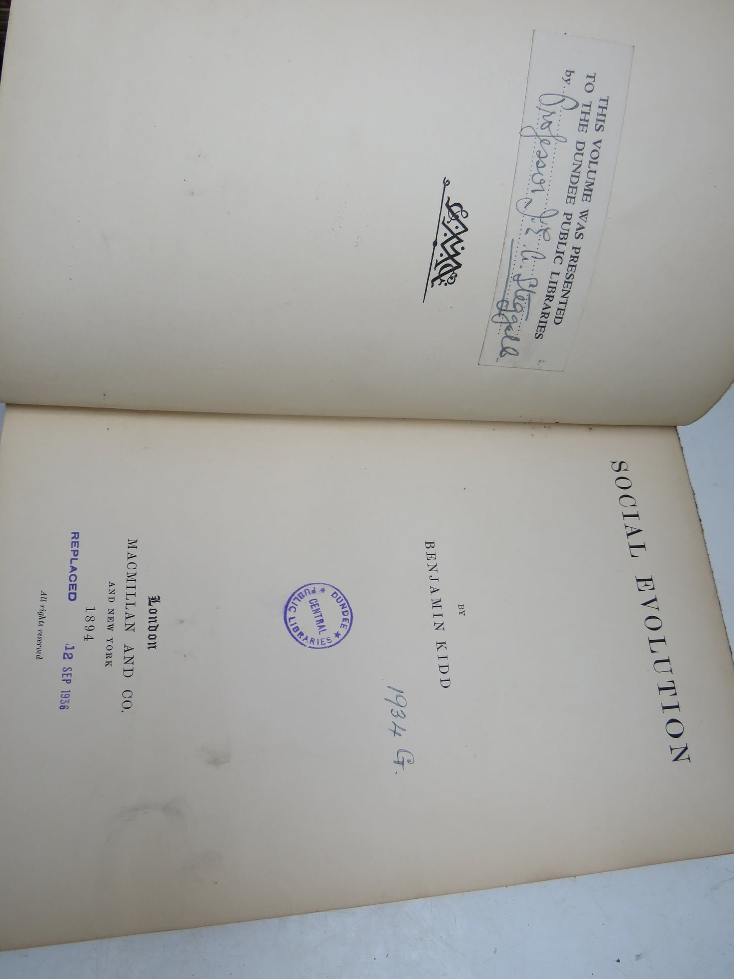 Social Evolution By Benjamin Kidd 1894 Antique Book