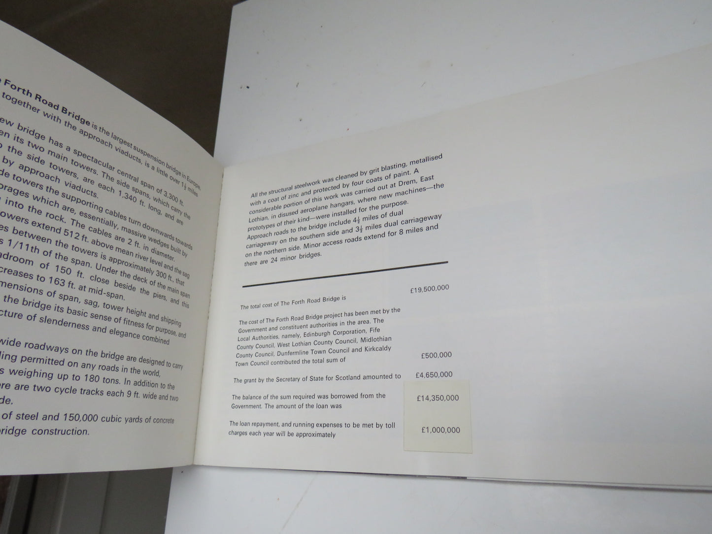 The Forth Road Bridge, The Official Story, published by the Forth Road Bridge Joint Board