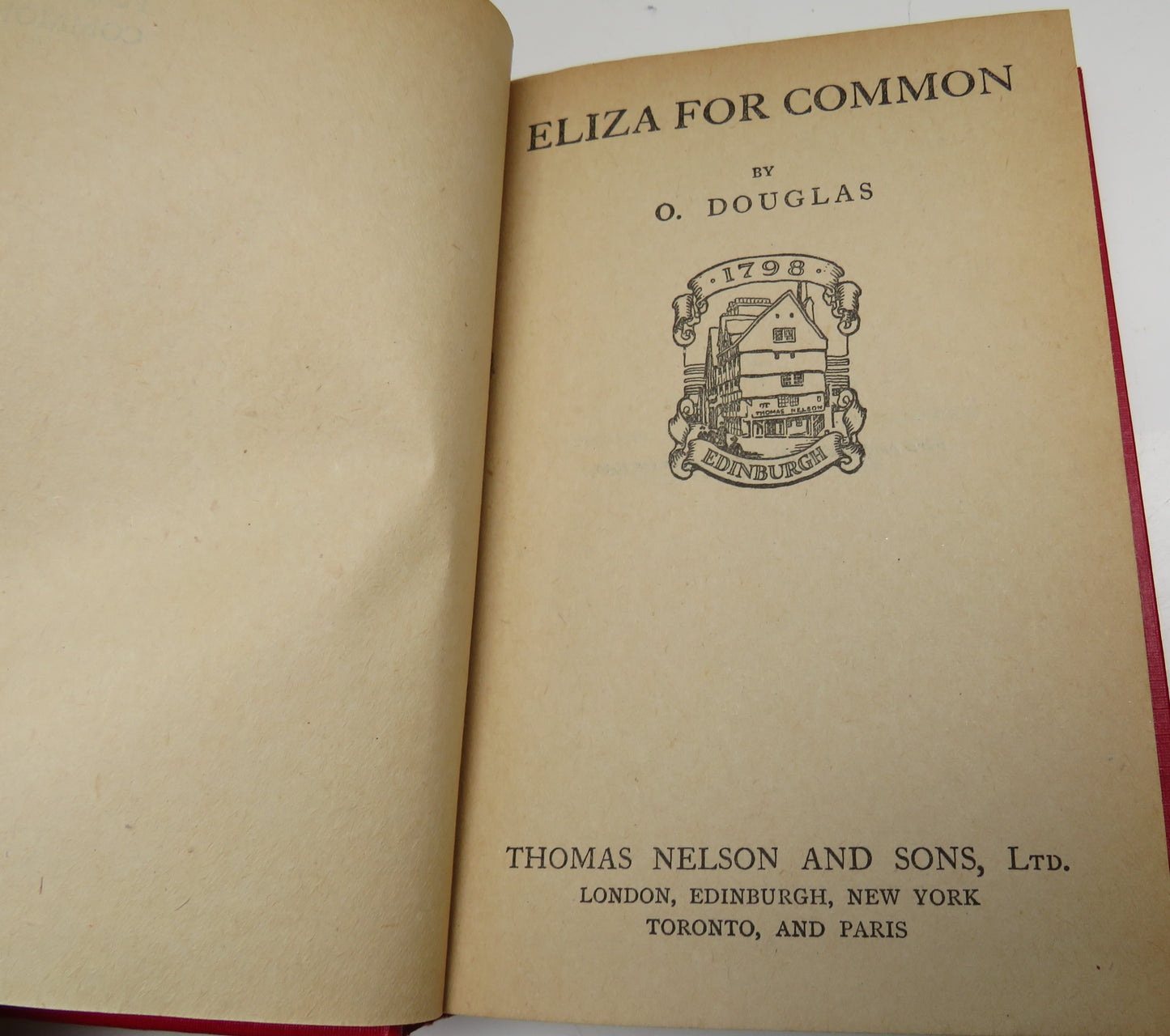 Eliza For Common by O. Douglas, 1930