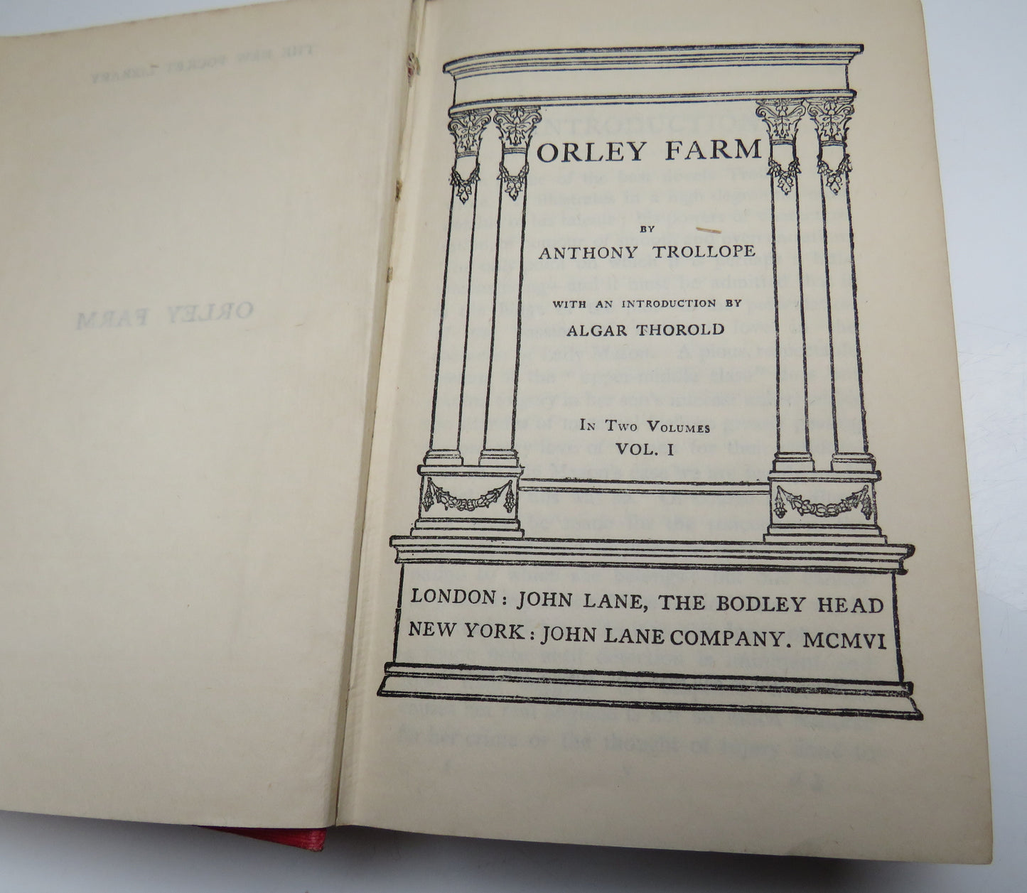 Orley Farm by Anthony Trollope, 1906 Volume I