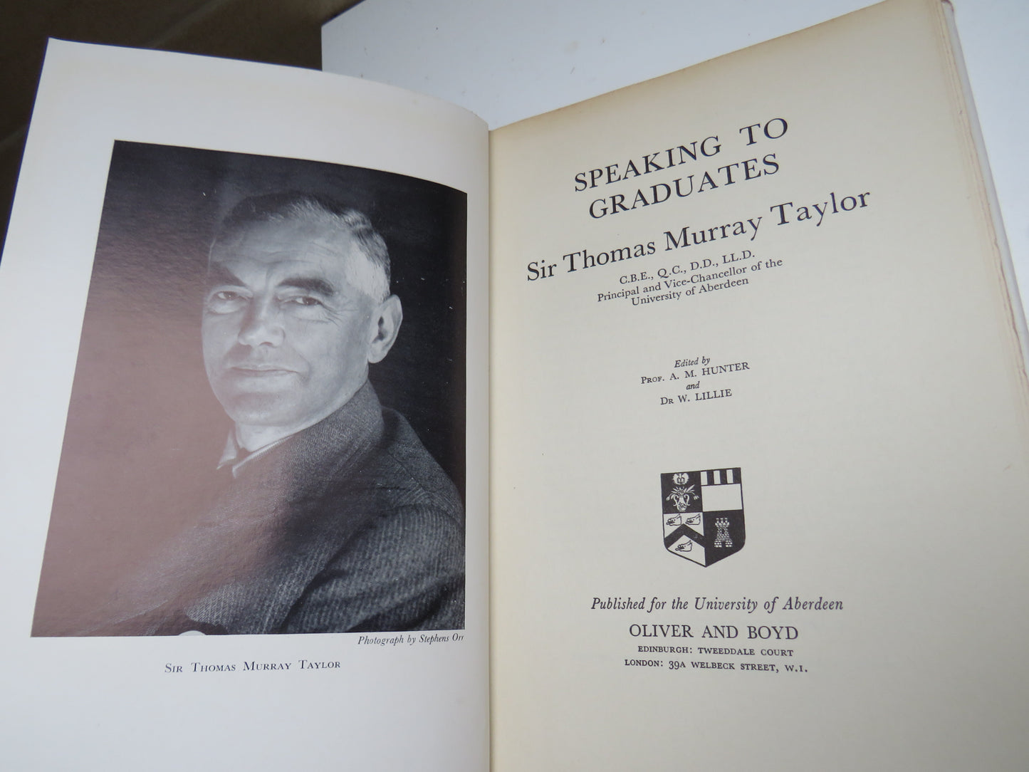 Speaking to Graduates by Sir Thomas Murray Taylor, 1965