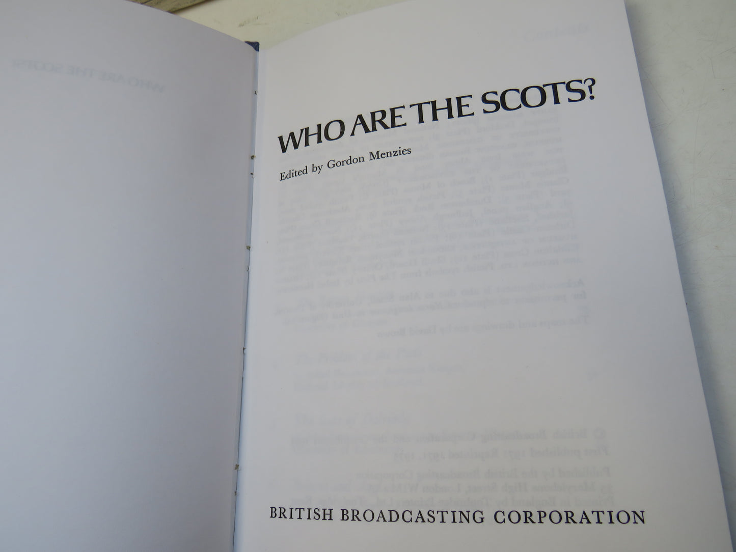 Who Are The Scots? Edited By Gordon Menzies 1975