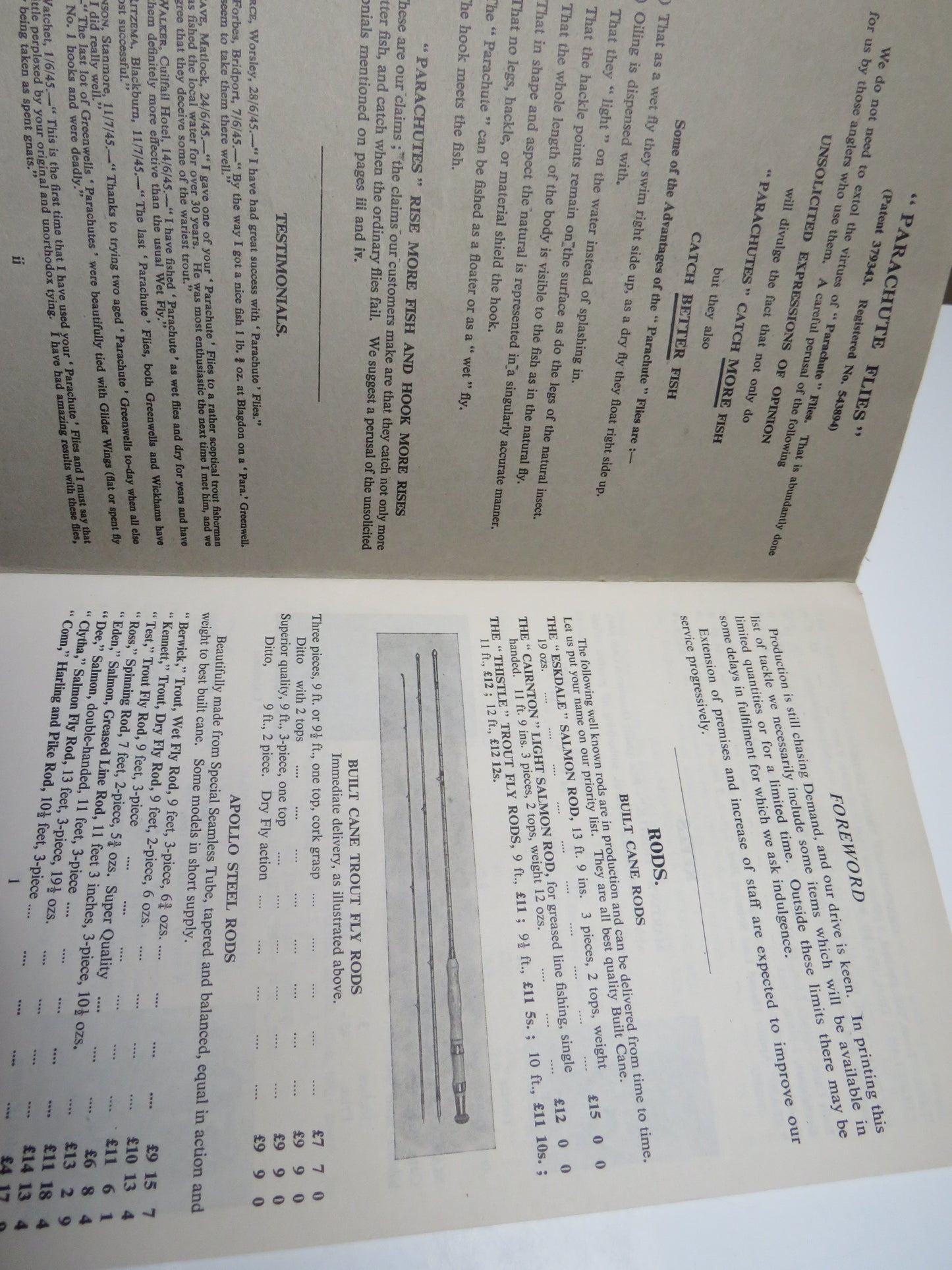 Alex Martin Fishing Rod & Tackle Makers Aberdeen, Glasgow, Edinburgh, Stirling 1947 Catalogue