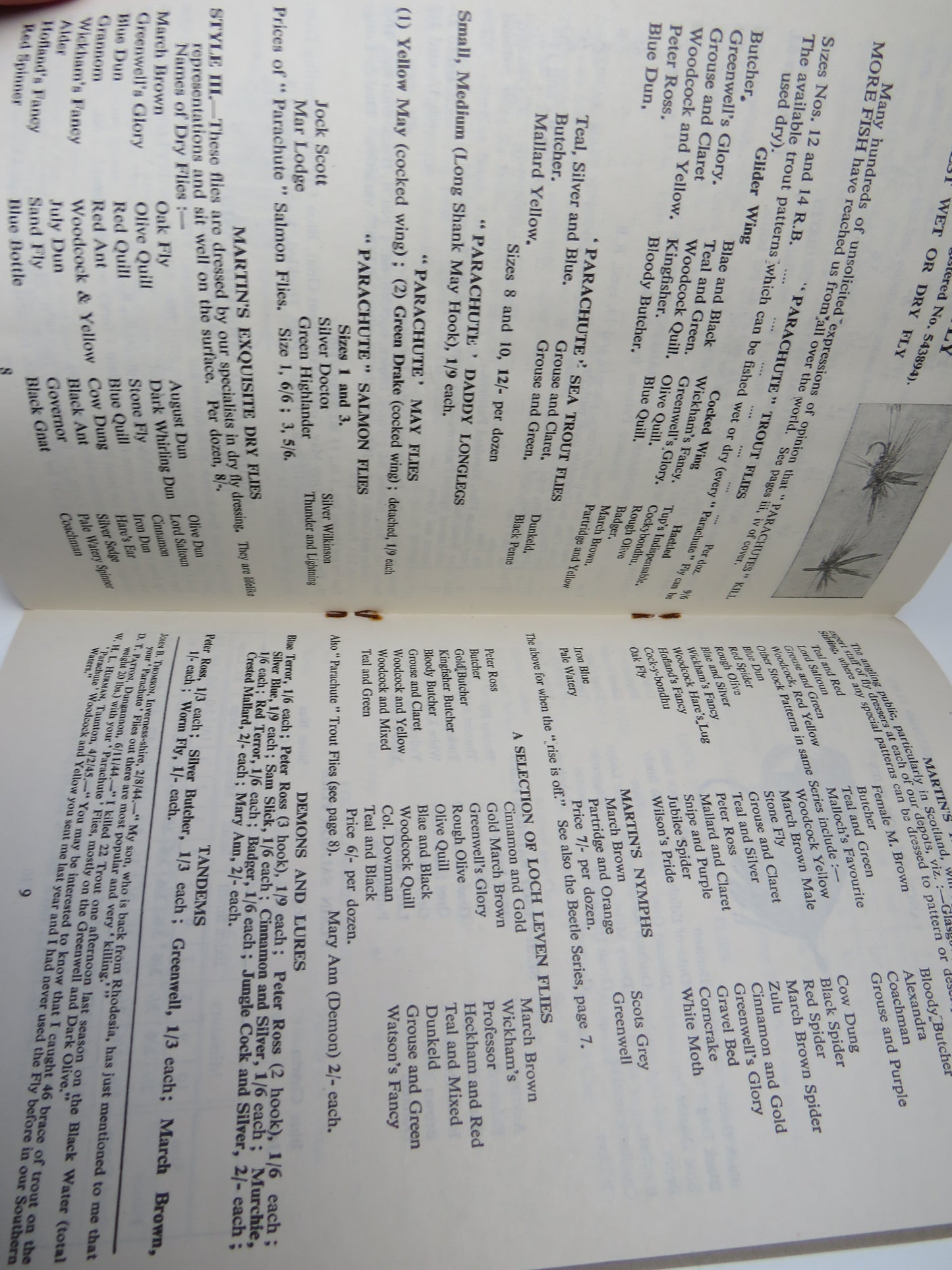 Alex Martin Fishing Rod & Tackle Makers Aberdeen, Glasgow, Edinburgh, Stirling 1947 Catalogue