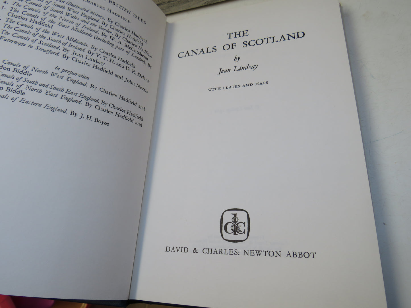 The Canals of Scotland By Jean Lindsay With Plates and Maps 1968