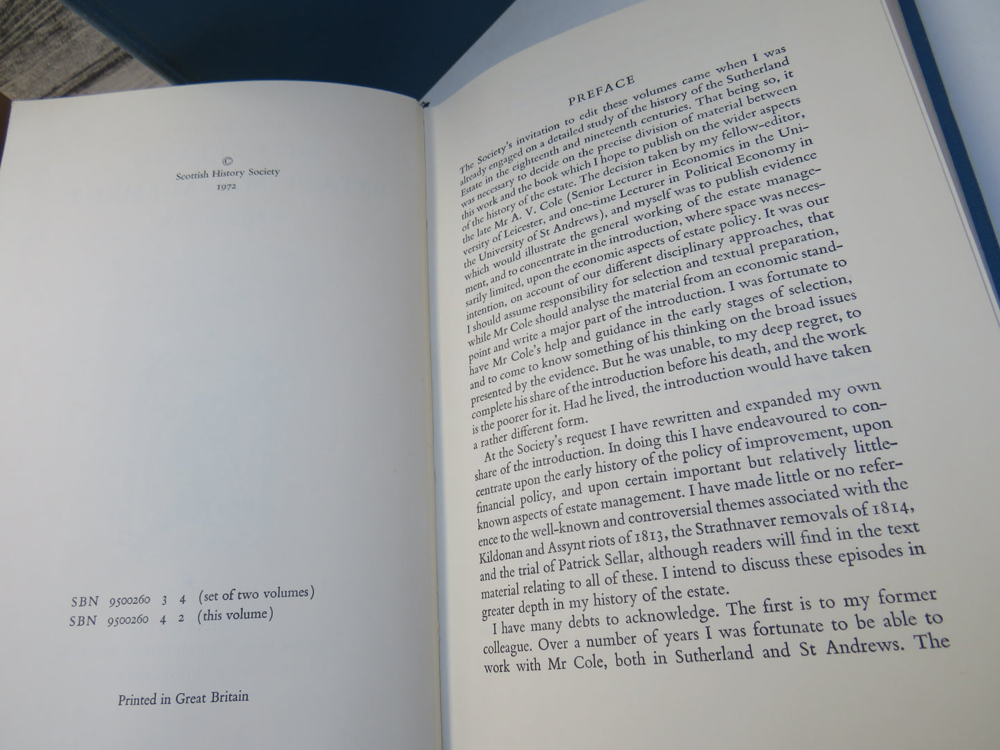 Papers On Sutherland Estate Management 1802-1816 Edited By R. J. Adam Volume I & II 1972