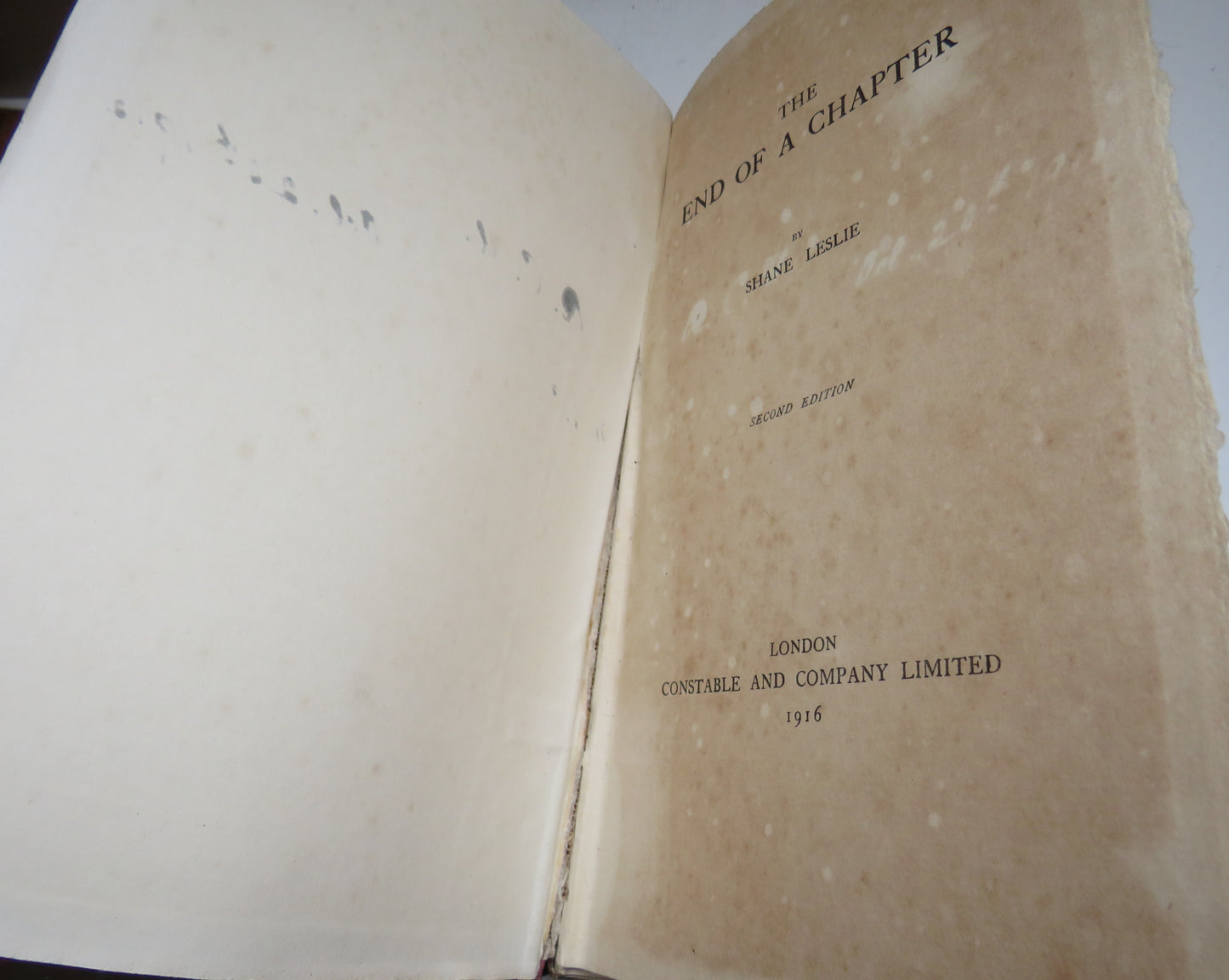 The End Of A Chapter by Shane Leslie Second Edition, 1916
