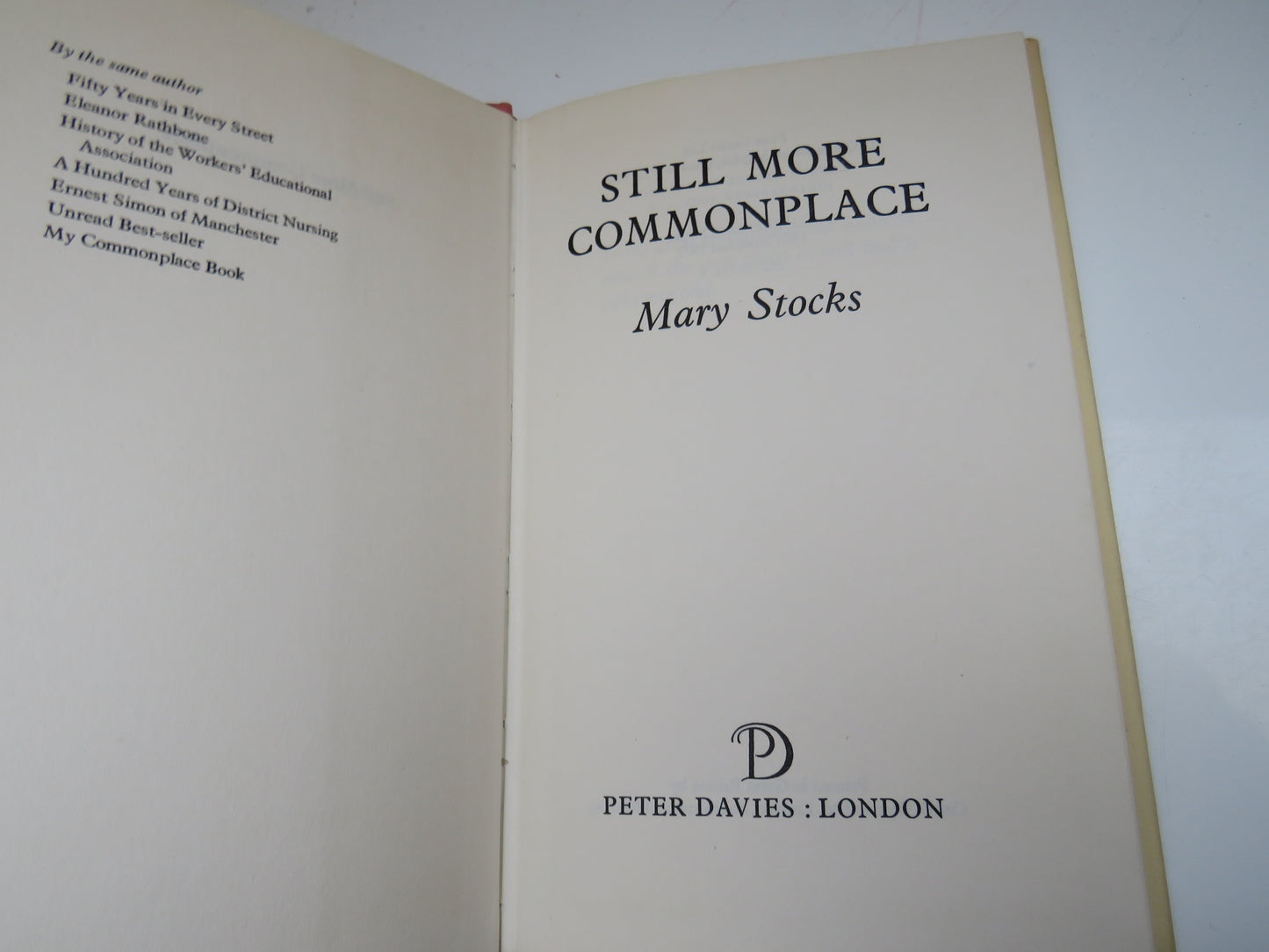 Still More Commonplace By Mary Stocks 1973 1st Edition