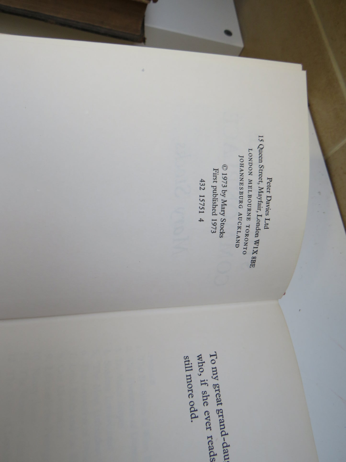 Still More Commonplace By Mary Stocks 1973 1st Edition