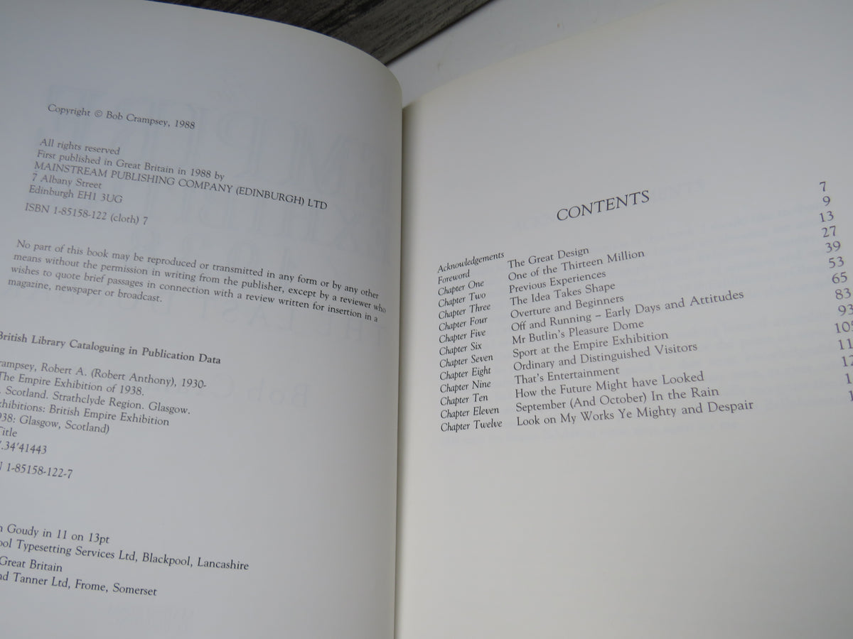 The Empire Exhibition of 1938 The Last Durbar By Bob Crampsey 1988
