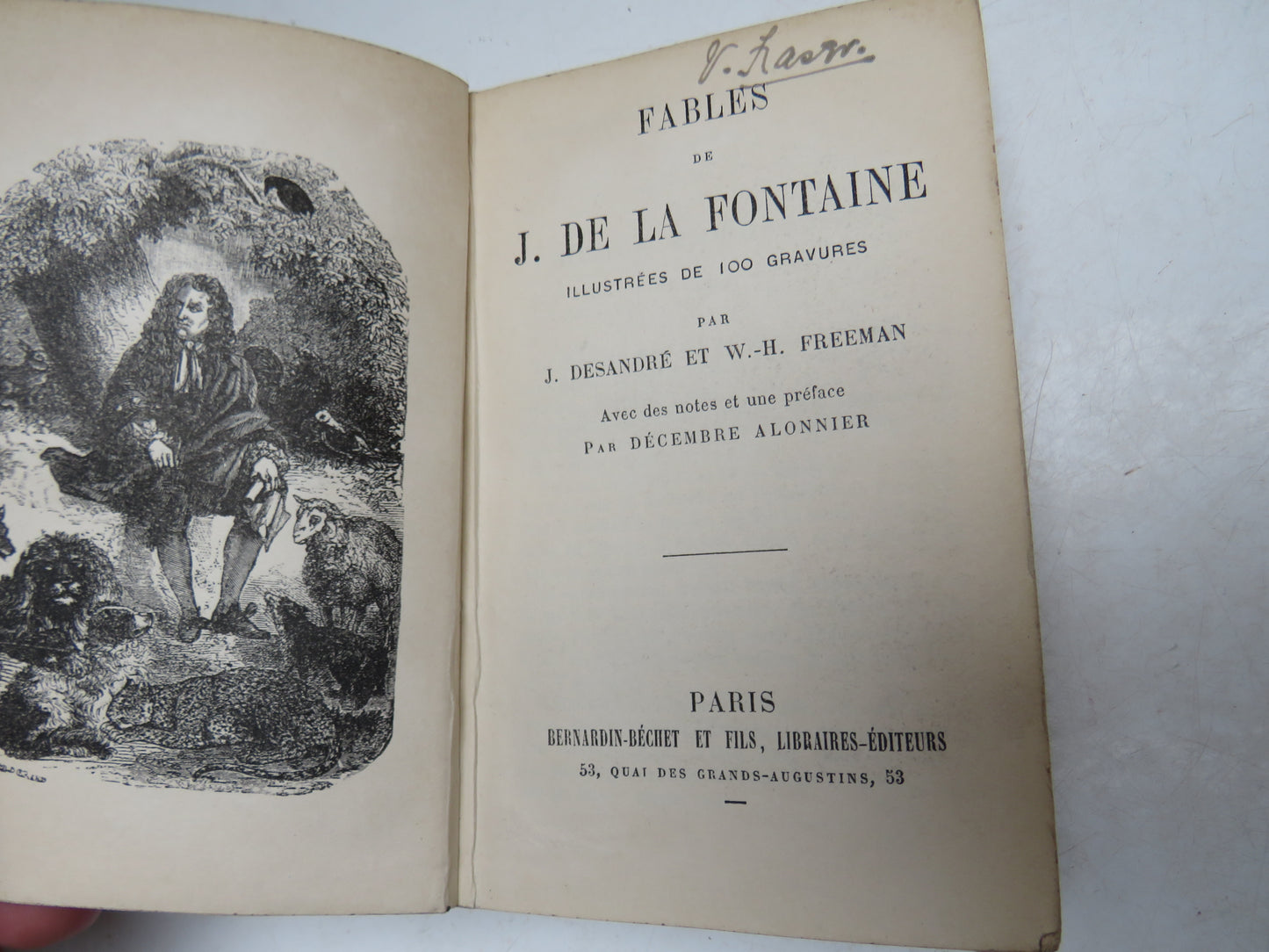 Fables De J. De La Fontaine Illustrees De 100 Gravures Par J. Desandre Et W. H. Freeman