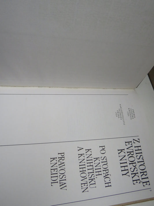 Z Historie Evropske Knihy By Pravoslav Kneidl 1989 Czech Book