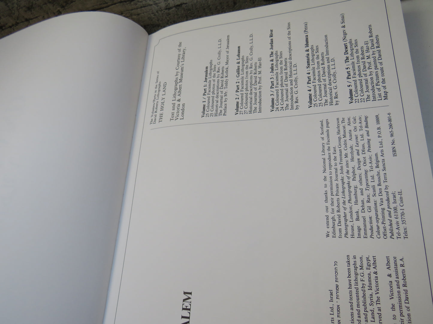 The Holyland 5 Parts By David Robert 1982