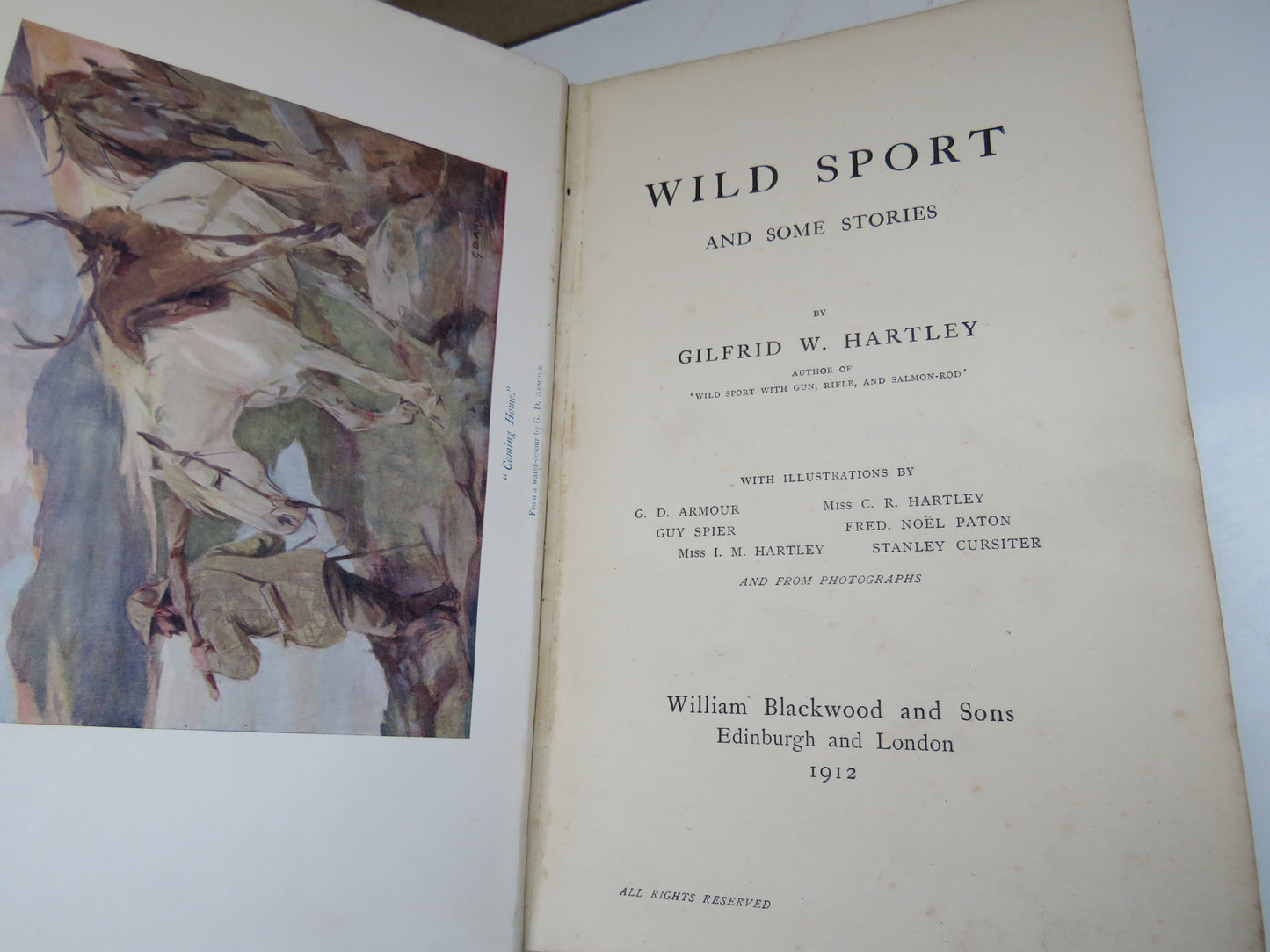 Wild Sport and Some Stories By Gilfrid W. Hartley 1912