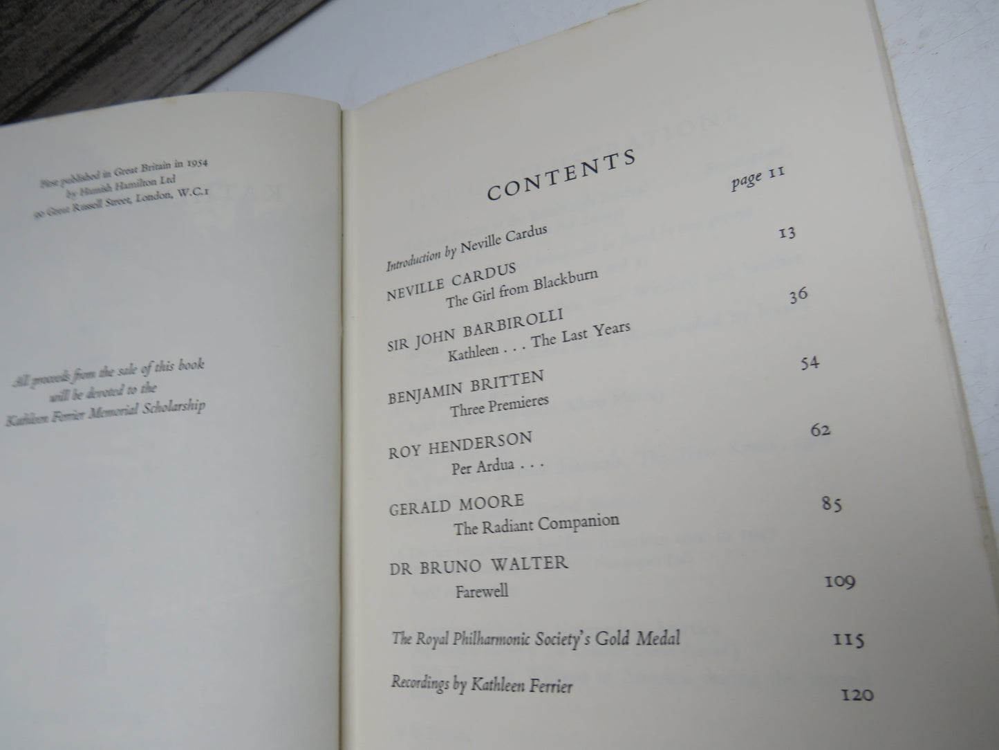 Kathleen Ferrier A Memoir Edited By Neville Cardus 1954