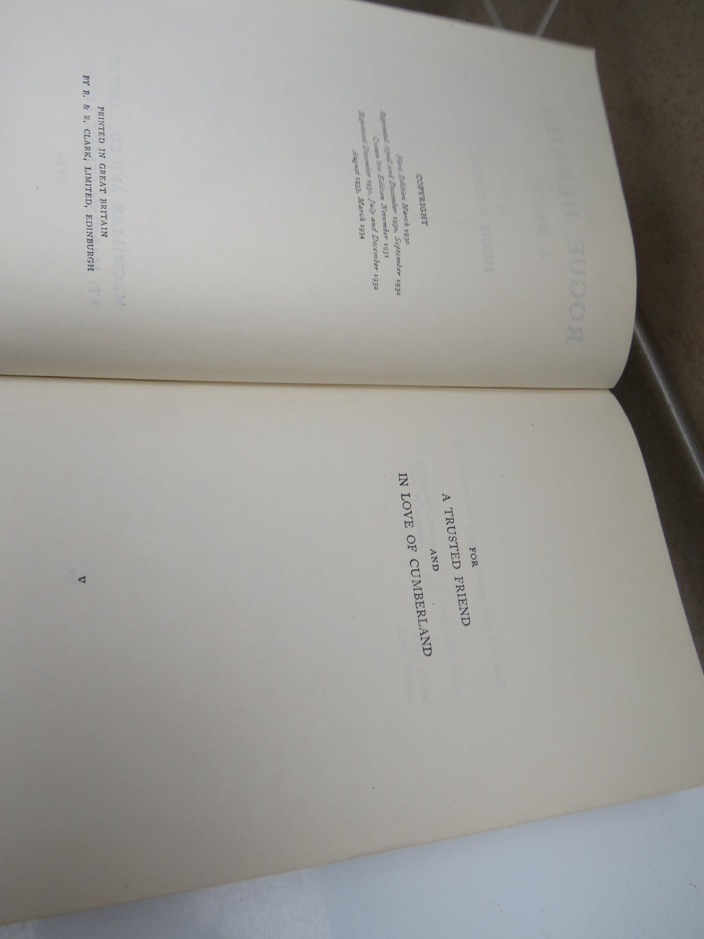 Rogue Herries A Novel By Hugh Walpole 1934