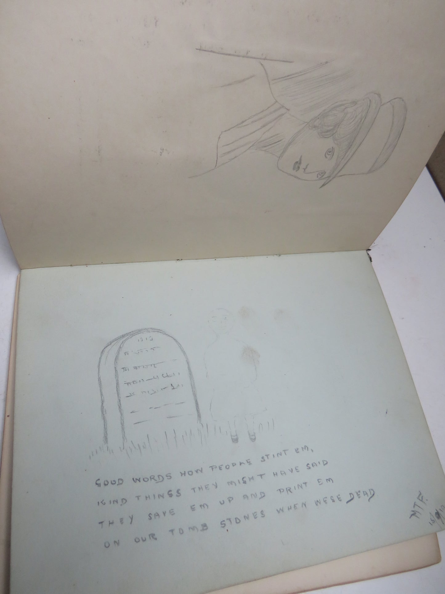 A Very Interesting Antique Scrap Book With Drawings, Poems, Messages etc.